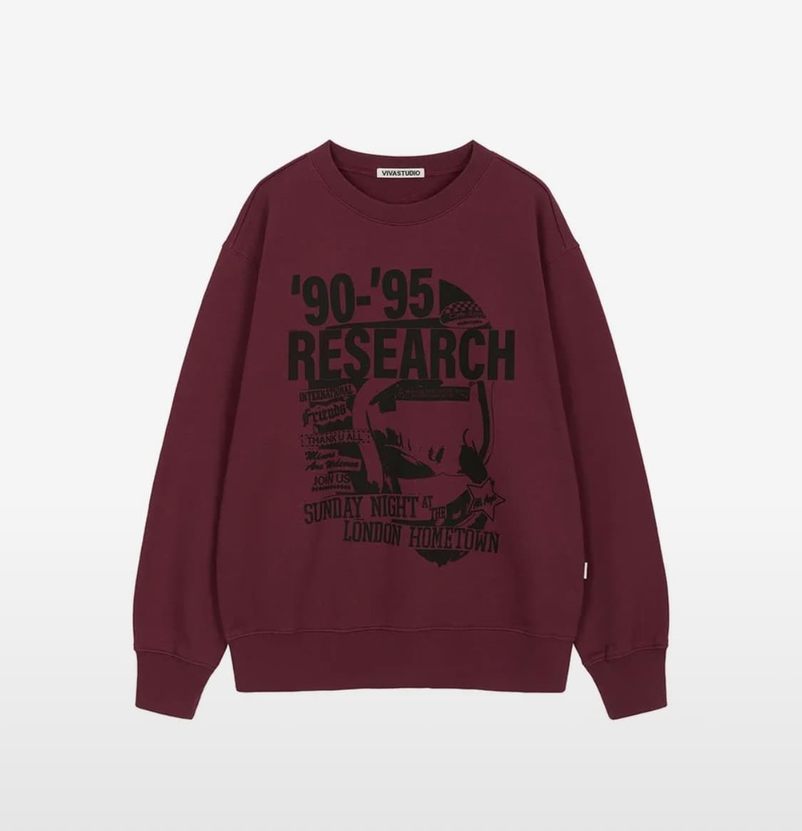 [XL] 비바스튜디오 버건디 맨투맨 상품이미지2