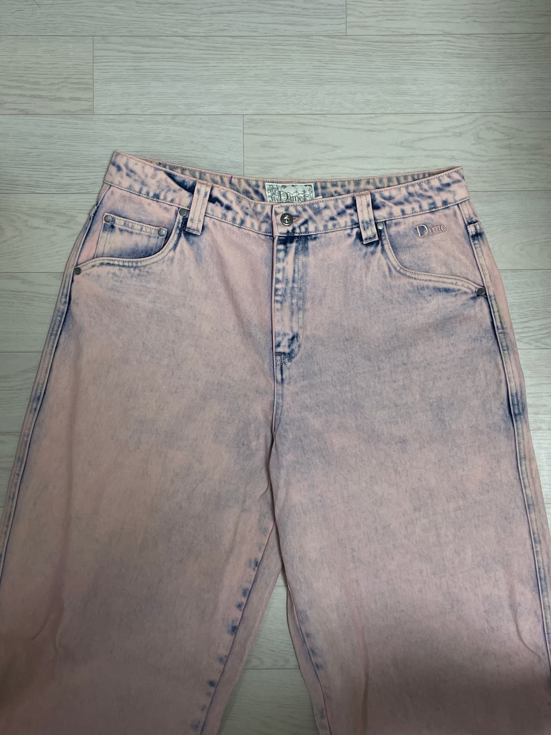 [L] 다임 클래식 배기 데님팬츠 오버다이드핑크 상품이미지2