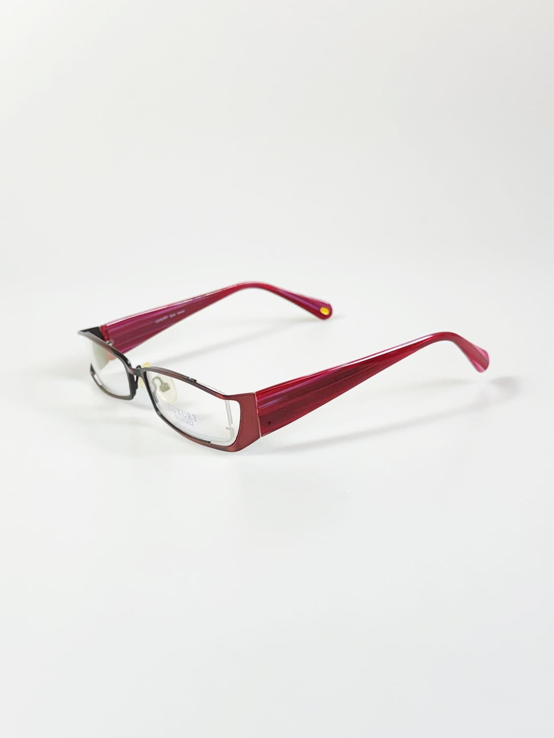 LUXURY OCCHIALI 버건디 메탈 슬림 스퀘어 빈티지 안경 상품이미지3