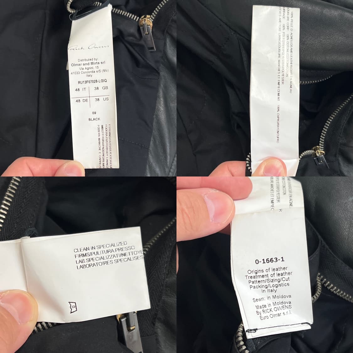 릭오웬스 13FW 바우하우스 몰리노 레더 자켓 상품이미지6