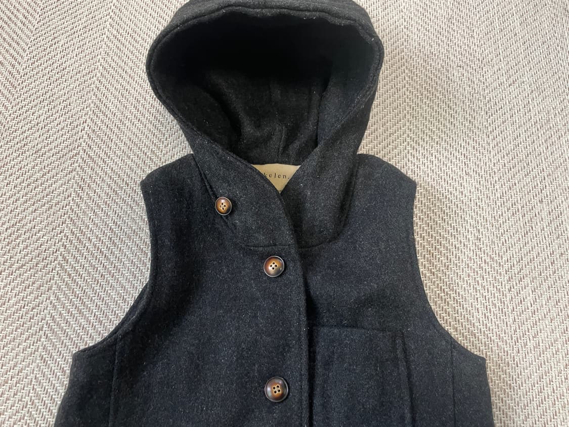 빈티지 켈렌 다크그레이 후드 울 베스트  J03733 상품이미지4