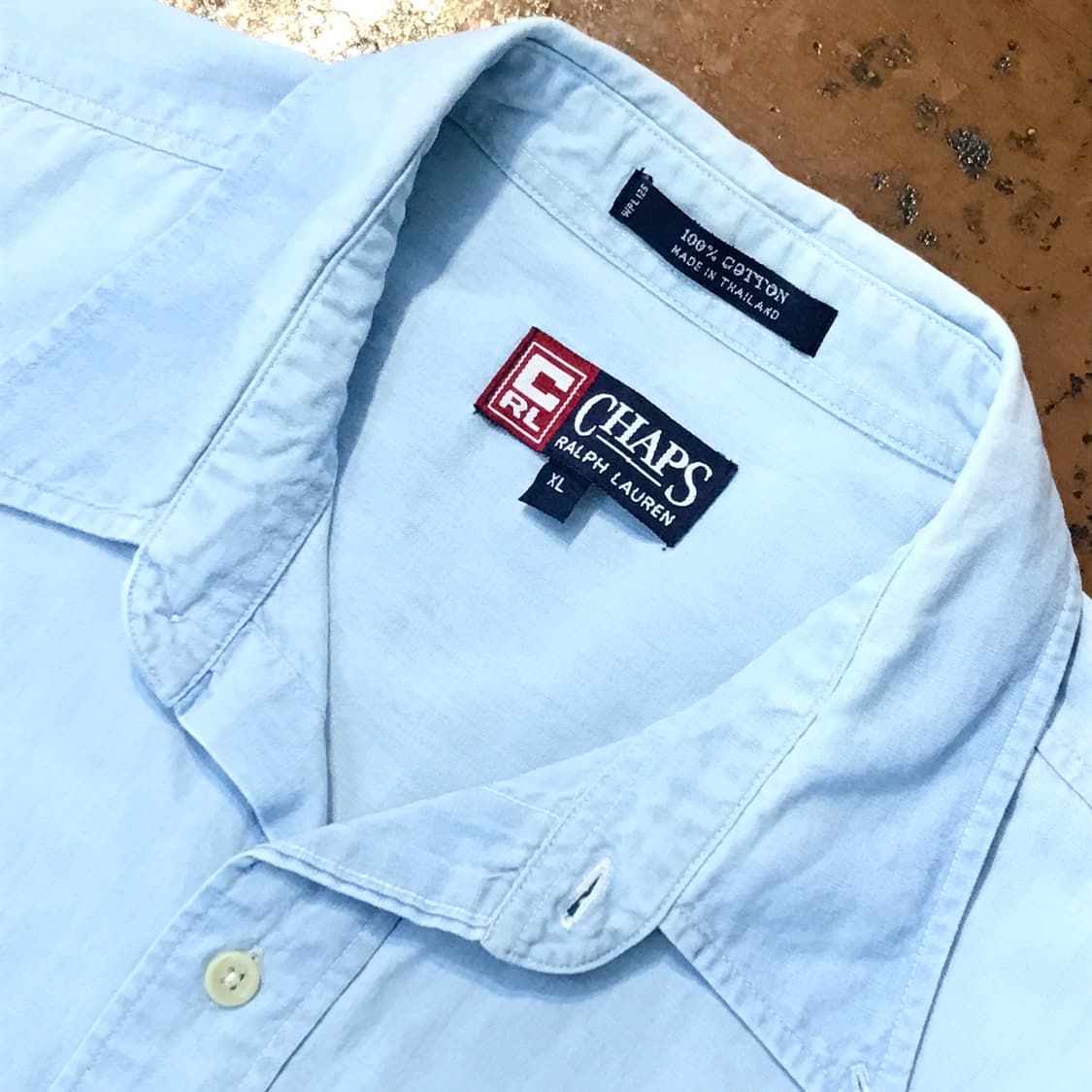 90s 폴로 챕스 원포켓 라이트 연청 데님 셔츠 남성 115 120 상품이미지4