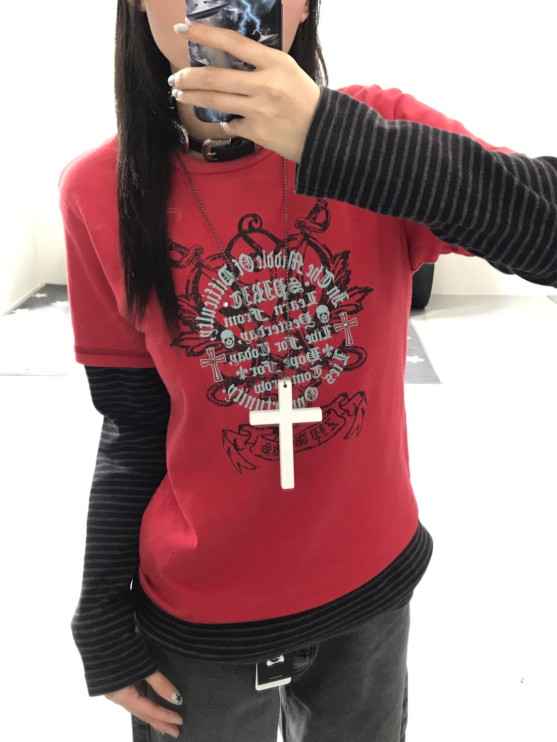 Jpn Skull Graphic Short Sleeve T-Shirts 상품이미지3