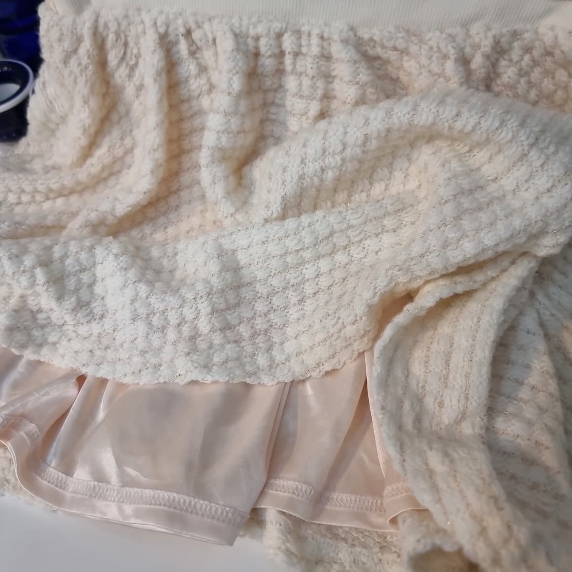 아이보리 니트 플레어 스커트 상품이미지4