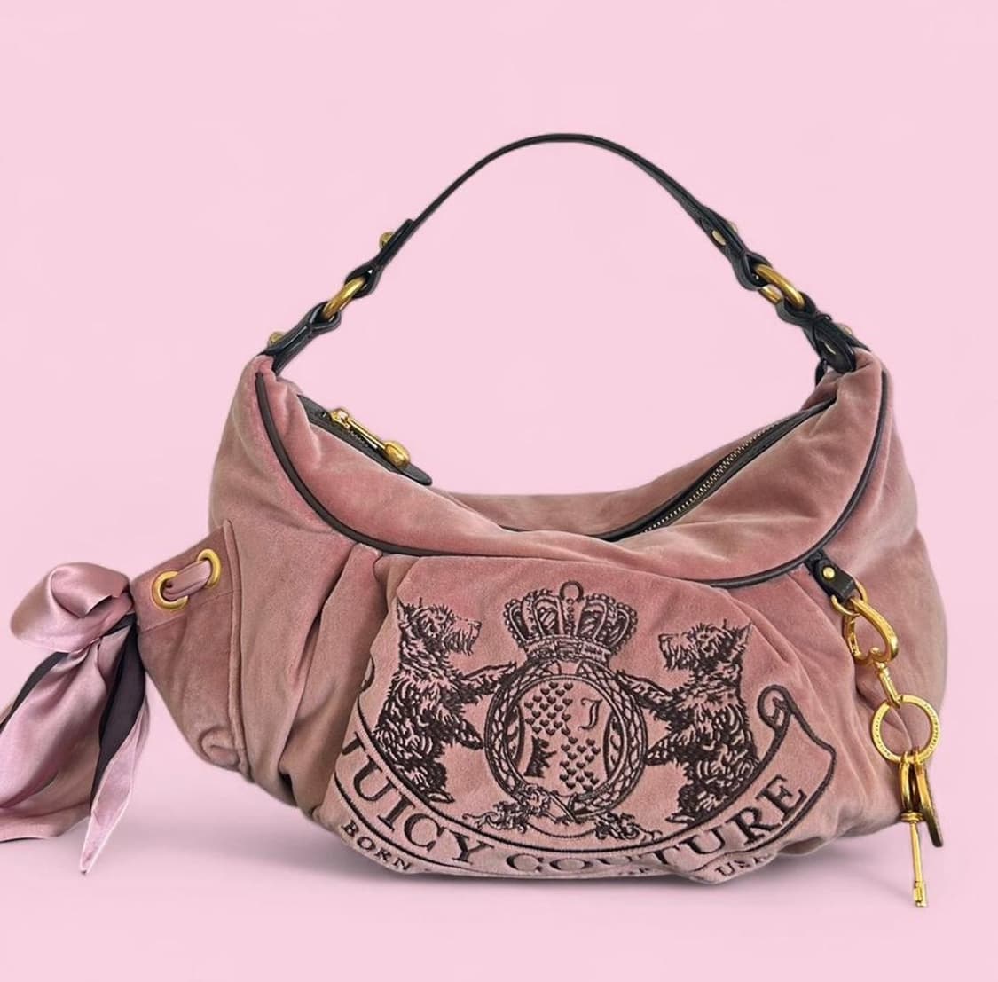 대대장) 쥬시꾸뛰르 스코티독 벨벳 호보백 갸루 빈티지 상품이미지1