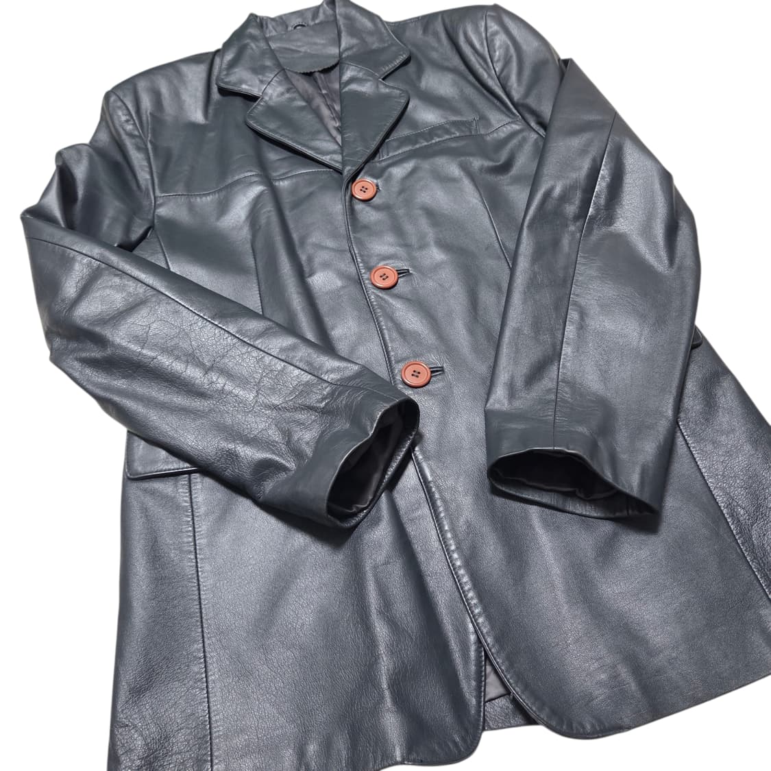 Vintage 빈티지 리얼 소가죽 레더 블레이저 자켓 상품이미지2