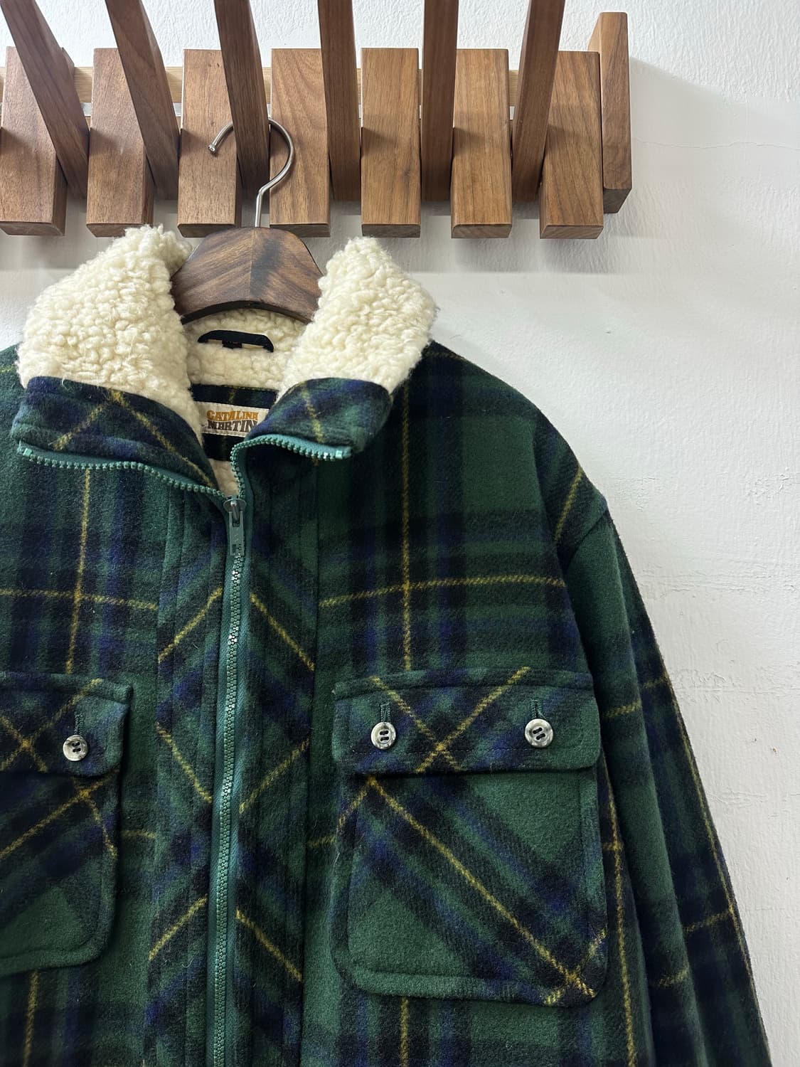 빈티지 Catalina Martin 쉐르파 타탄 체크 코트 자켓 상품이미지2