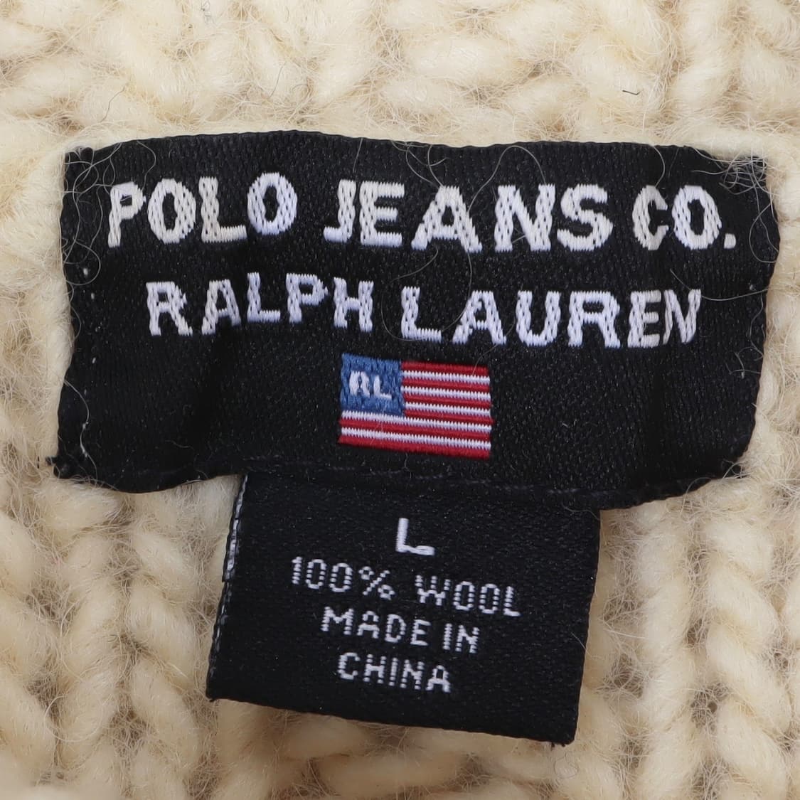 2000s 폴로진스 헤비웨이트 아이보리 케이블 터틀넥 스웨터 니트 상품이미지8