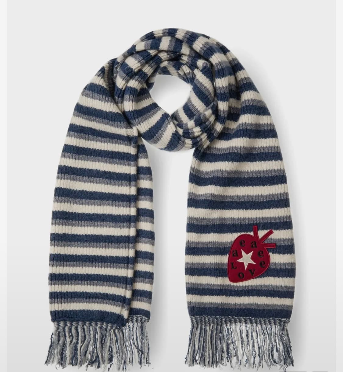 aeae STRIPE TASSEL MUFFLER 머플러 블루 상품이미지1