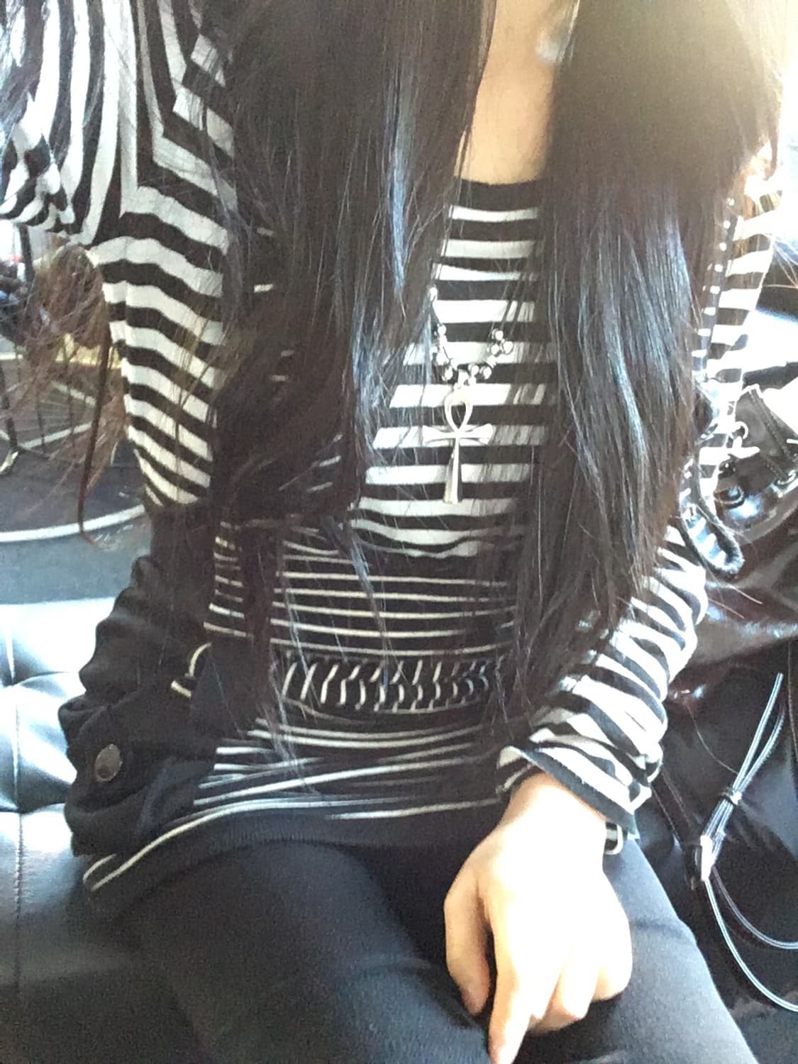 멜빵 스트라이프 포켓 스커트 상품이미지4