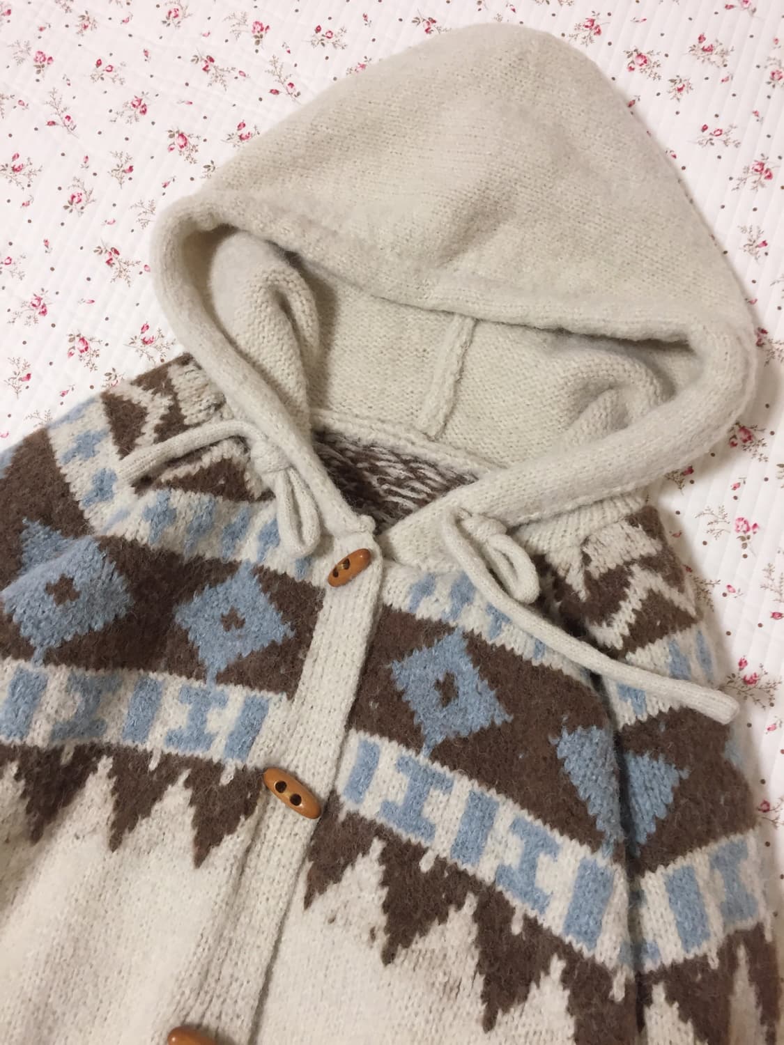 빈티지 모리걸 떡볶이단추 후드 가디건 상품이미지2