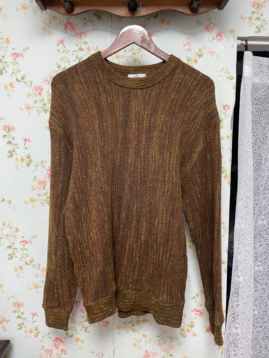 멜란지 브라운 텍스처 니트 상품이미지1