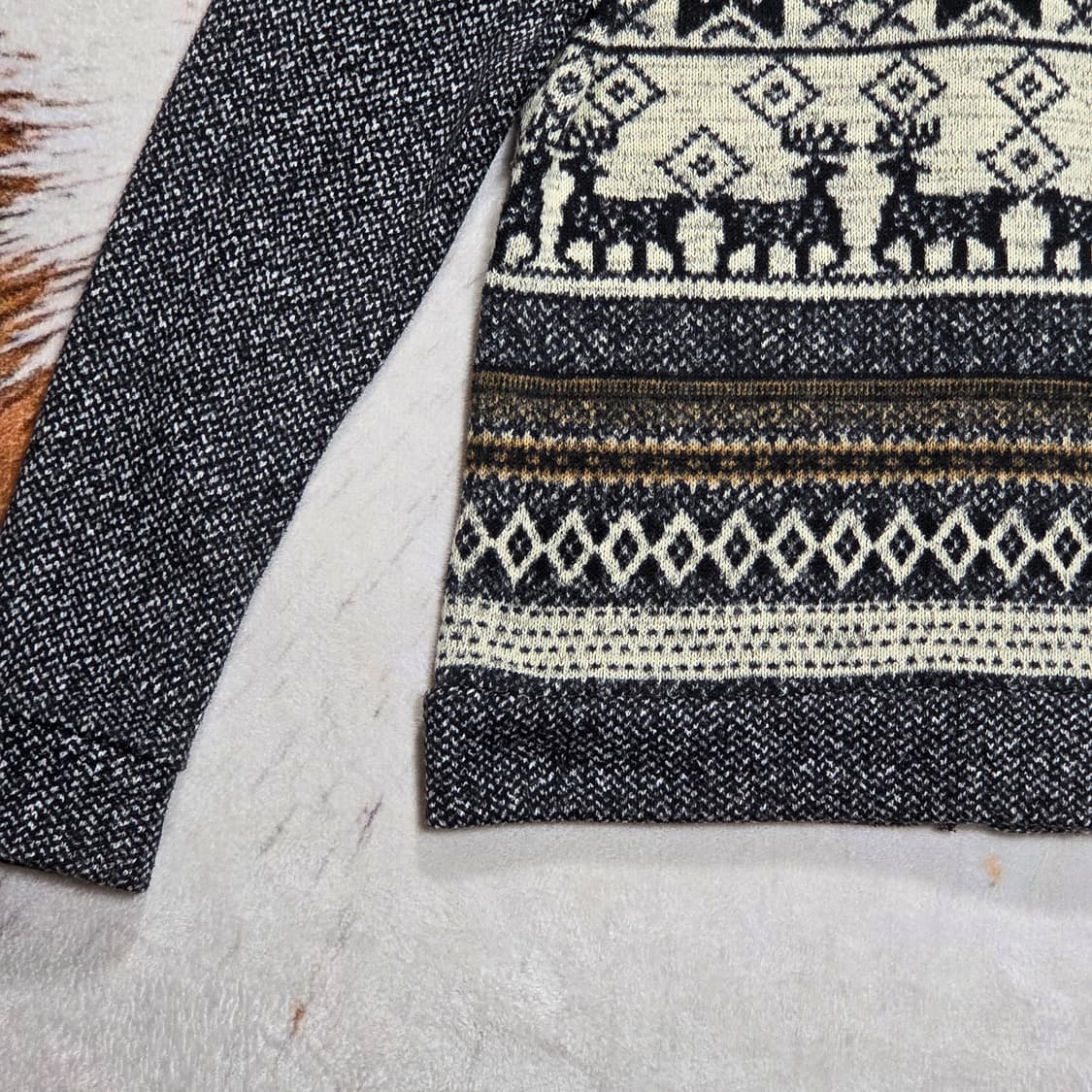 빈티지 빵단추 노르딕 패턴 가디건 상품이미지6
