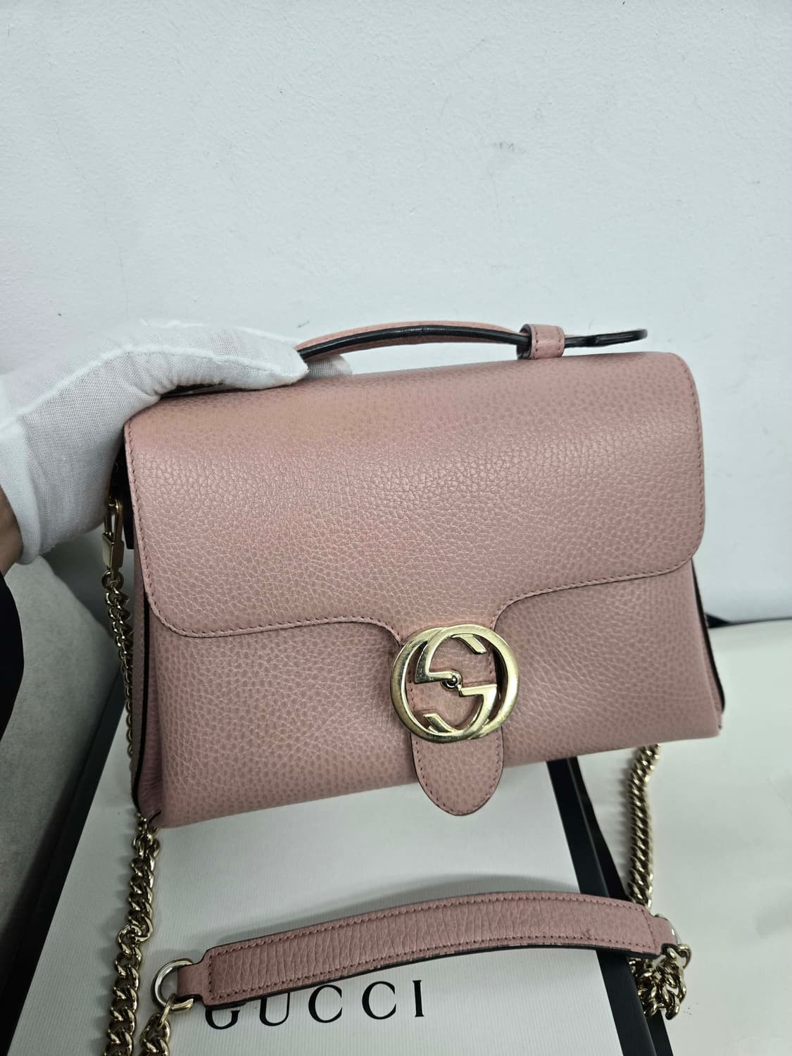 [보증서 정품] 구찌 인터로킹 체인 숄더백 상품이미지5