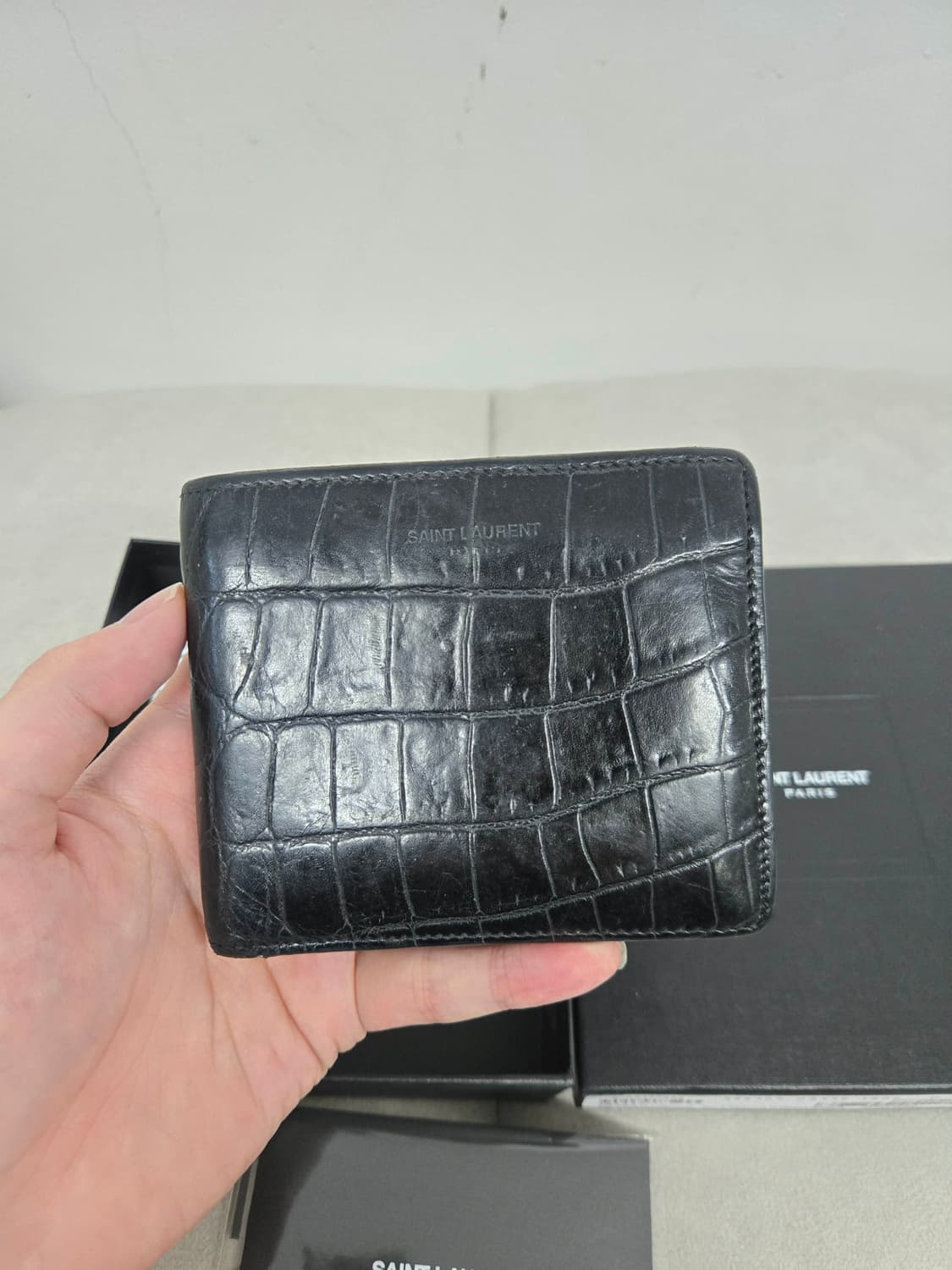 [보증서 정품]입생로랑 악어 반지갑 상품이미지2