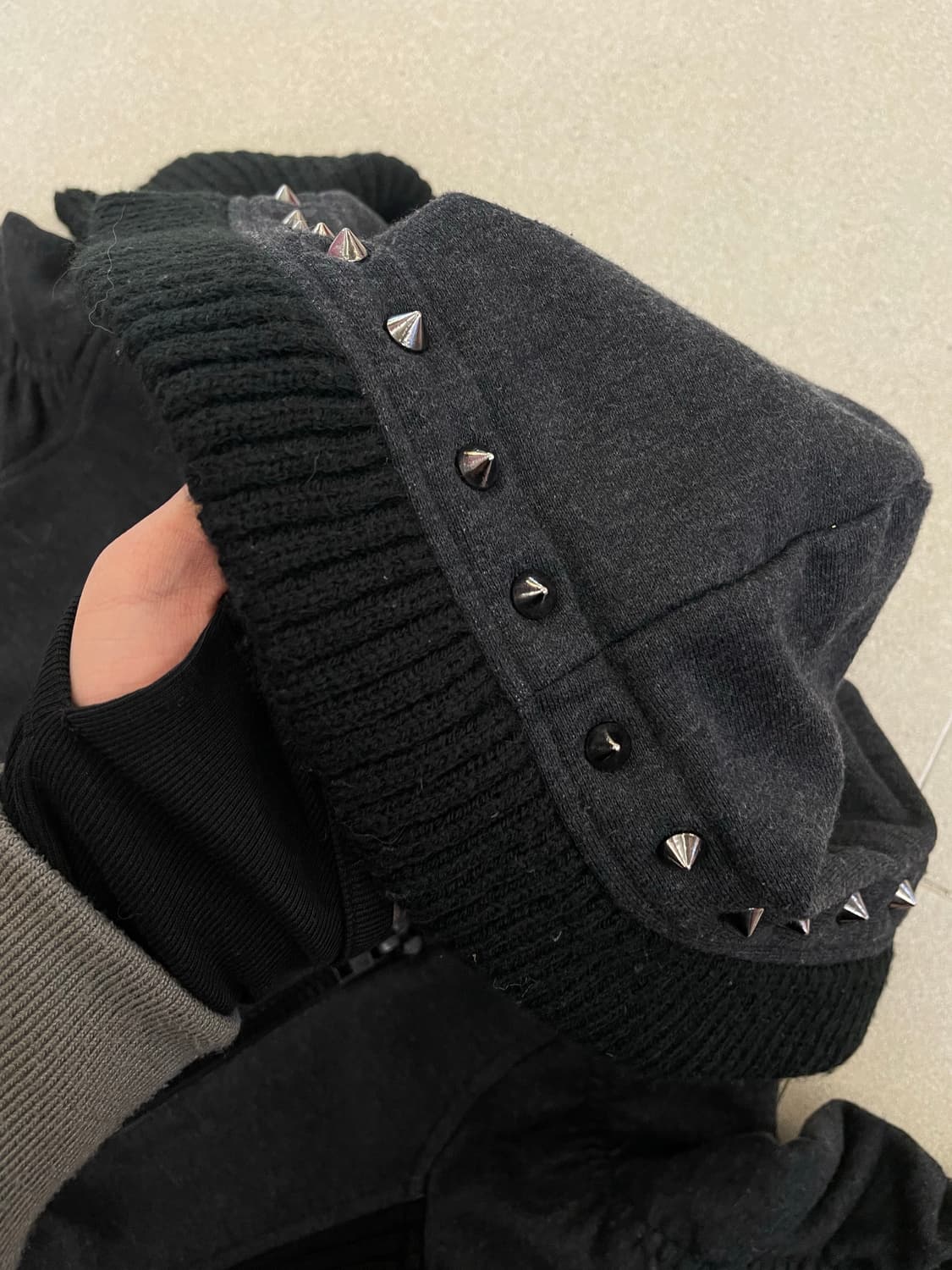 스터드 셔링 투웨이 후드집업 상품이미지6