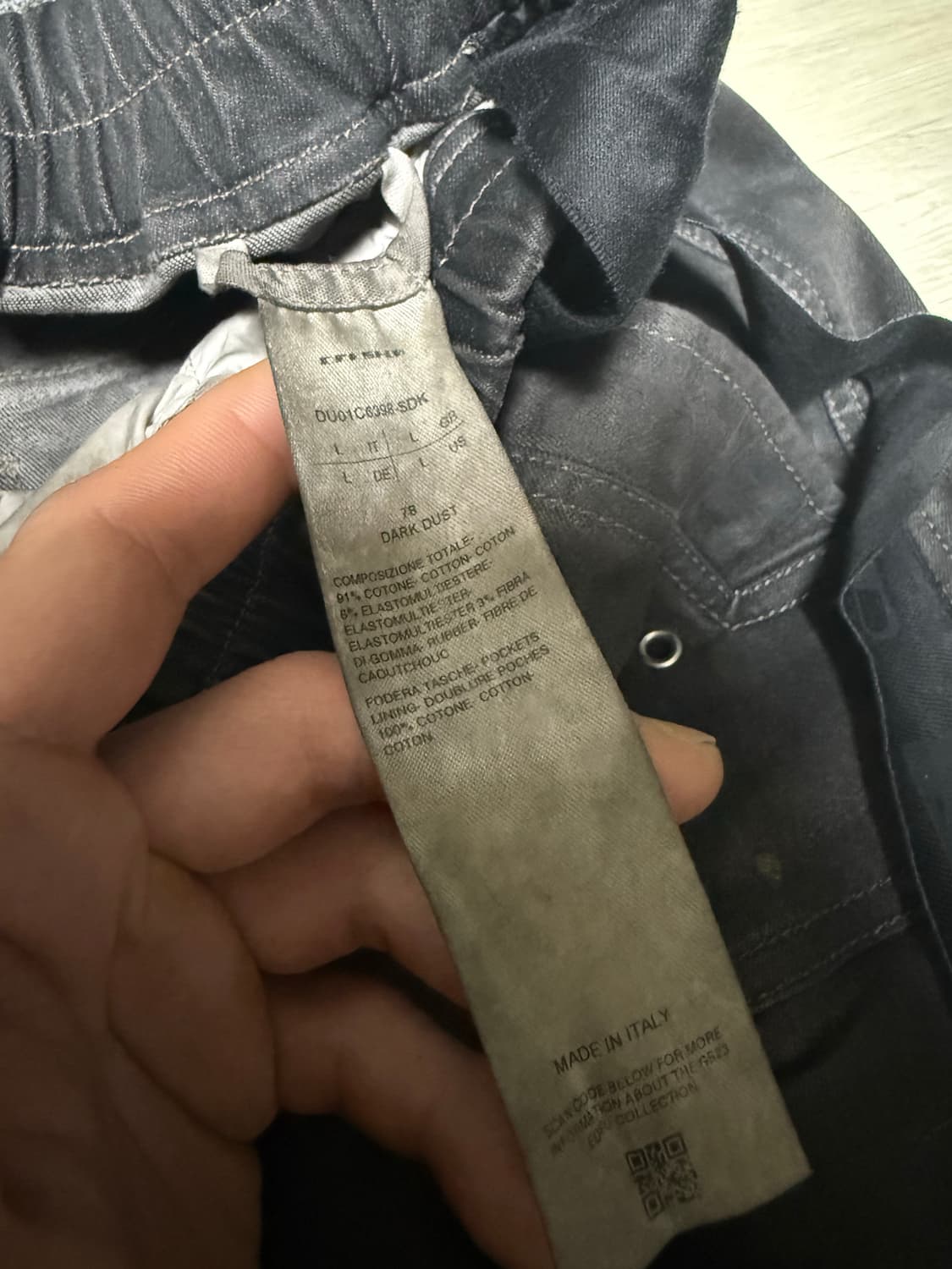 (L,50) 릭오웬스 점보카고 흑청 다크 더스트 상품이미지3