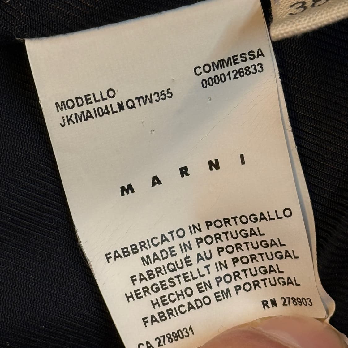 2010 마르니 포르투갈 생산 하프 코트 베이스 자켓  상품이미지10