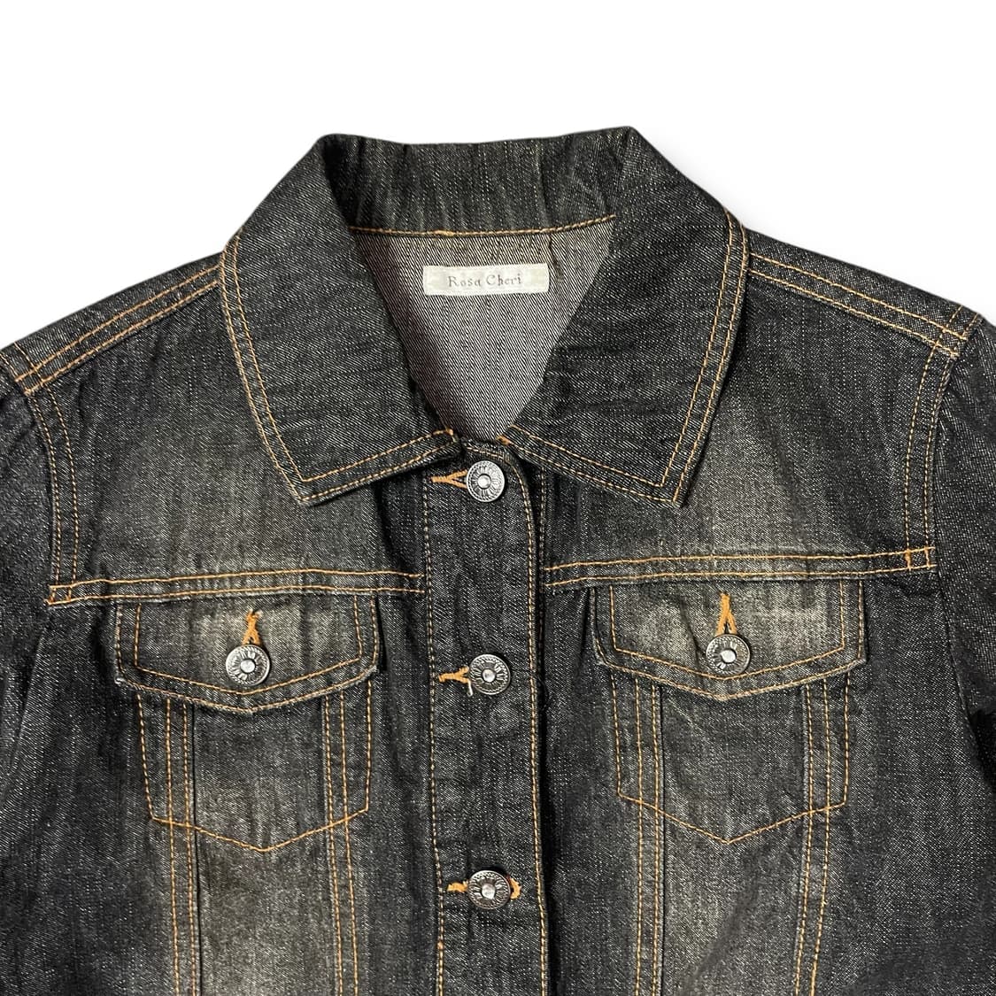 로사체리 흑청 워싱 데님 숏 자켓 L 상품이미지3