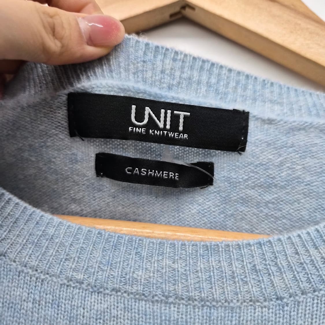 캐시미어 100% UNIT 유닛 하늘색 니트 남녀공용 L 상품이미지3