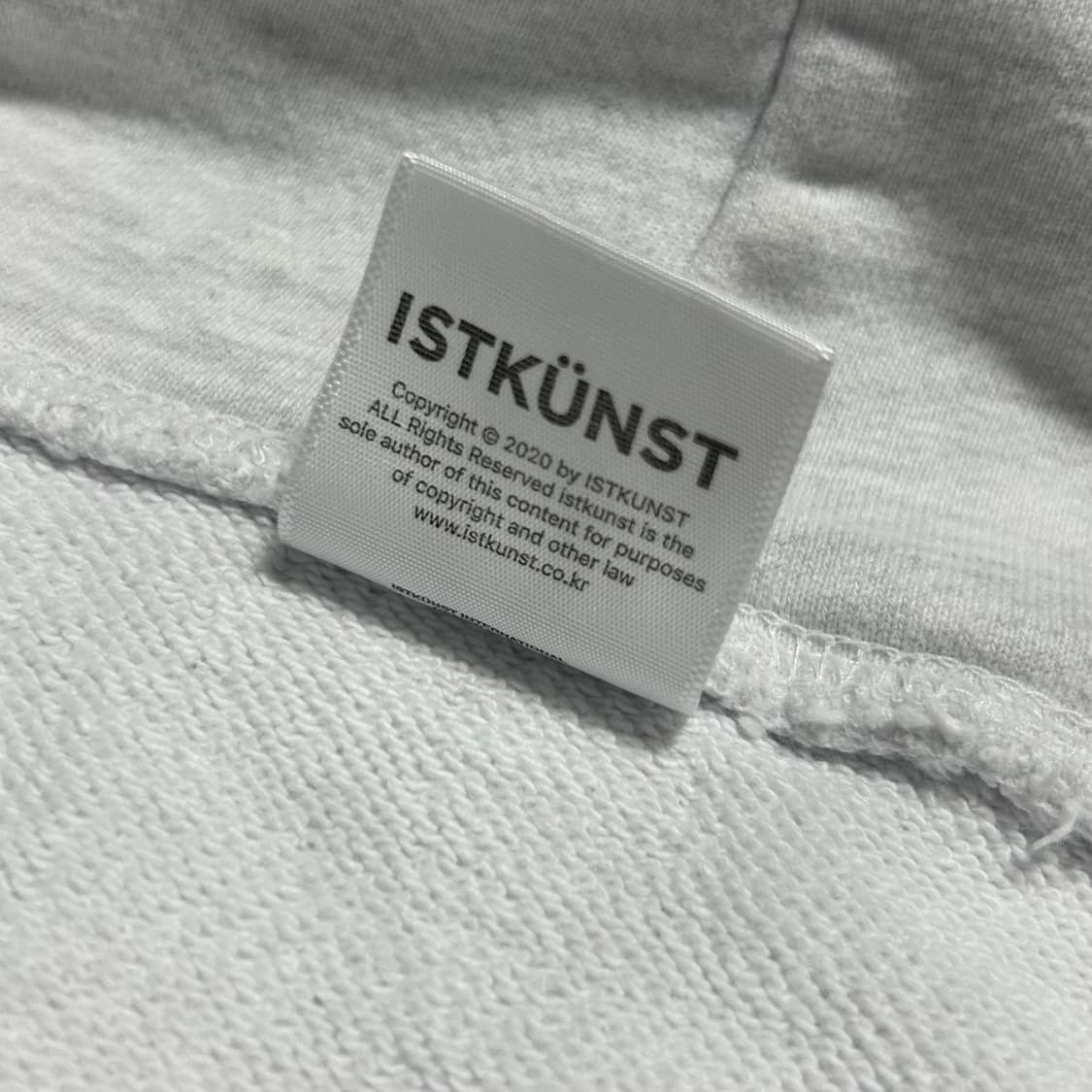 [L] ISTKUNST 이스트쿤스트 하트 레빗 라이트그레이 후드티 상품이미지5