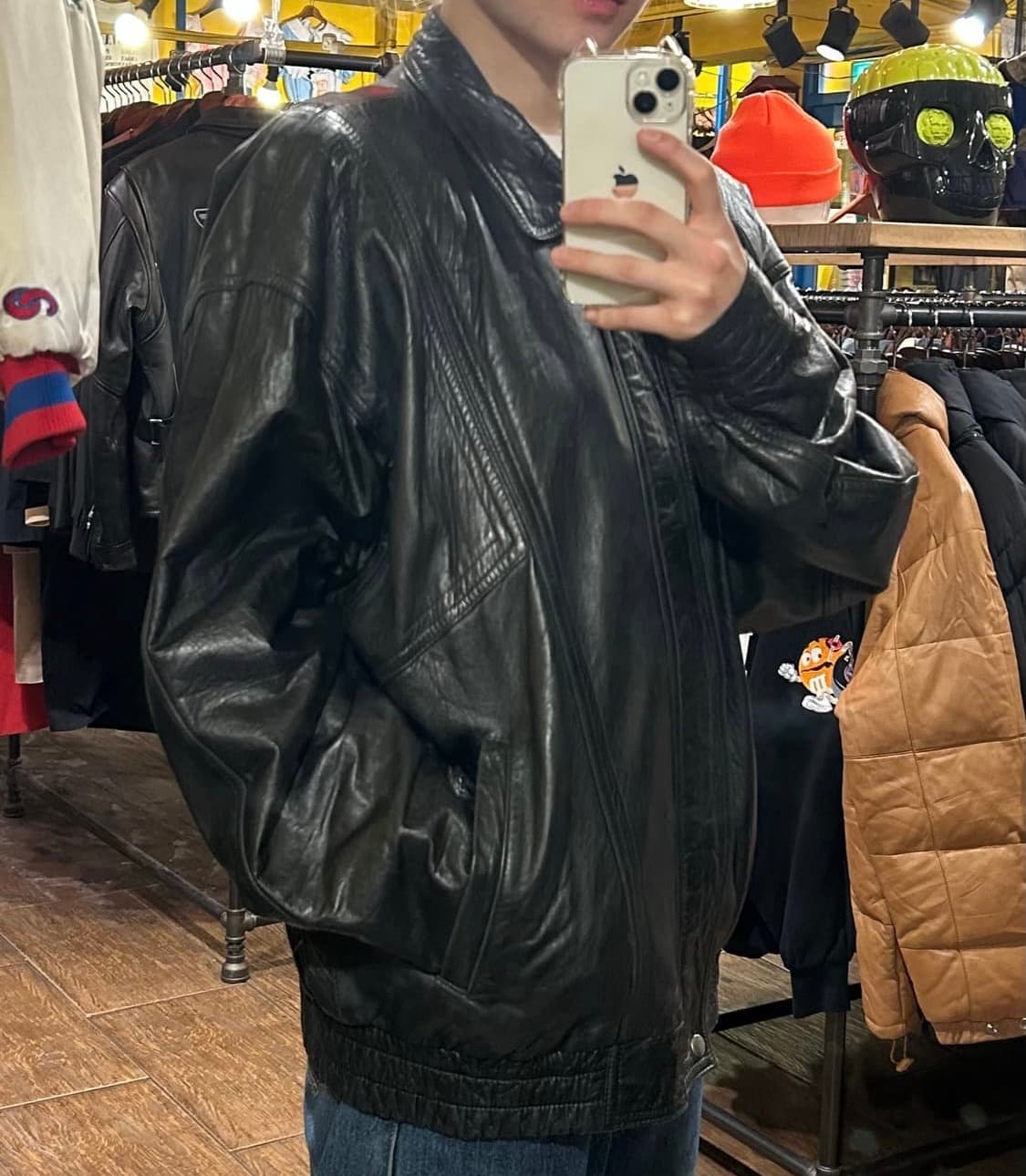 빈티지 VTG 블랙 가죽자켓 레더 상품이미지3