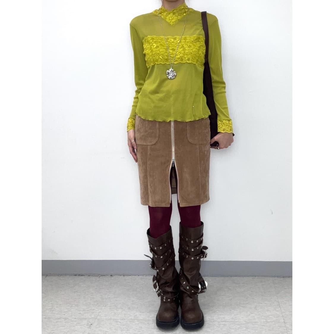 빈티지 네온 롱슬리브 블라우스 이너 상품이미지2