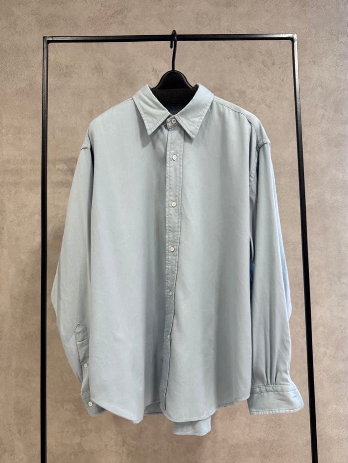 [2] 25SS 아프레쎄 더블위브 트윌 레귤러 칼라 셔츠 라이트그레이 상품이미지1