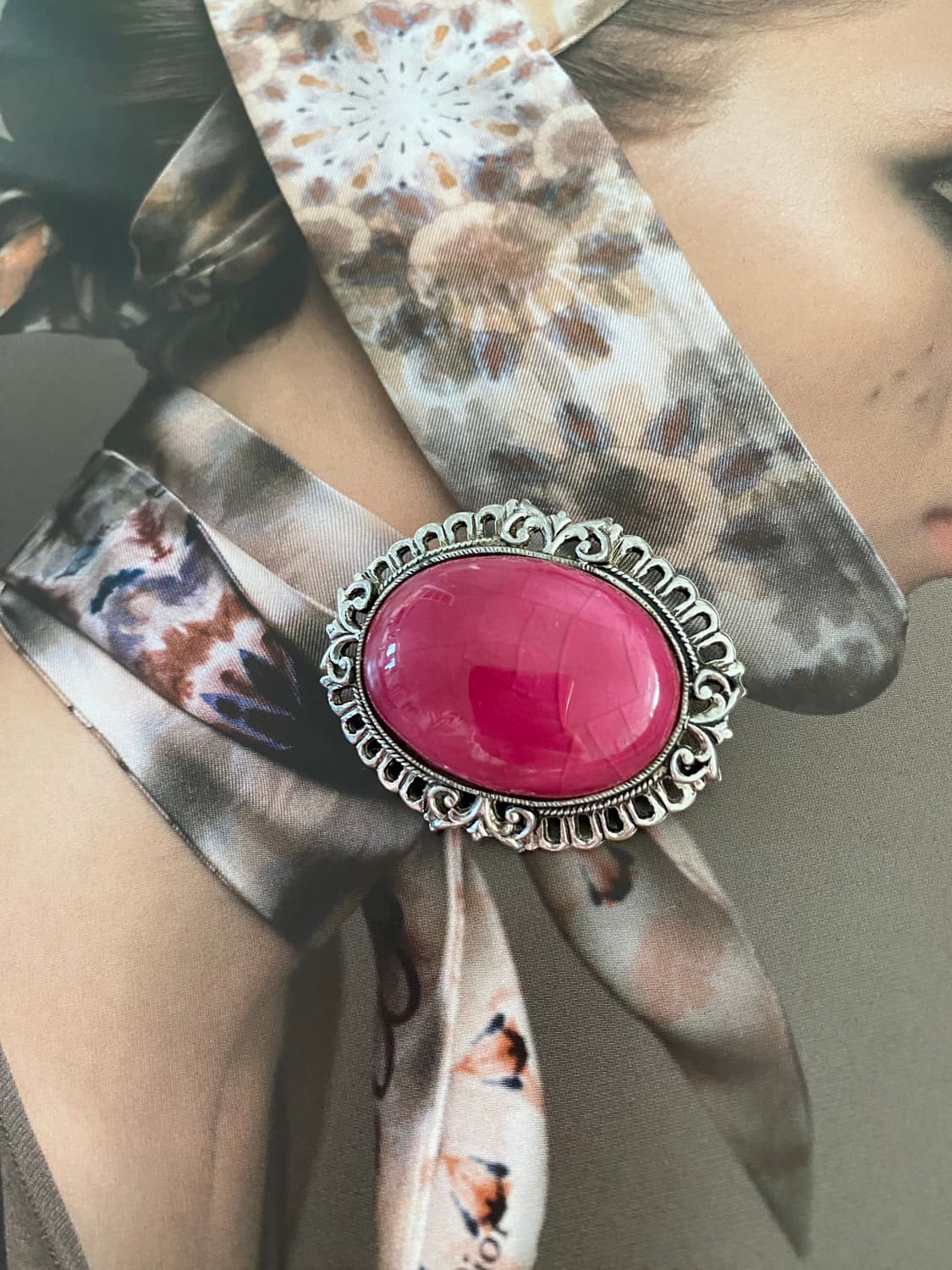 빈티지 오벌 핑크 브로치 앤틱 상품이미지4