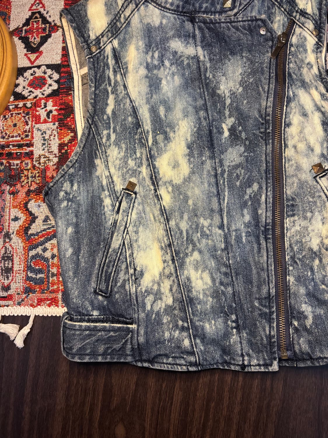 90s Vintage stone washing denim vest 상품이미지3