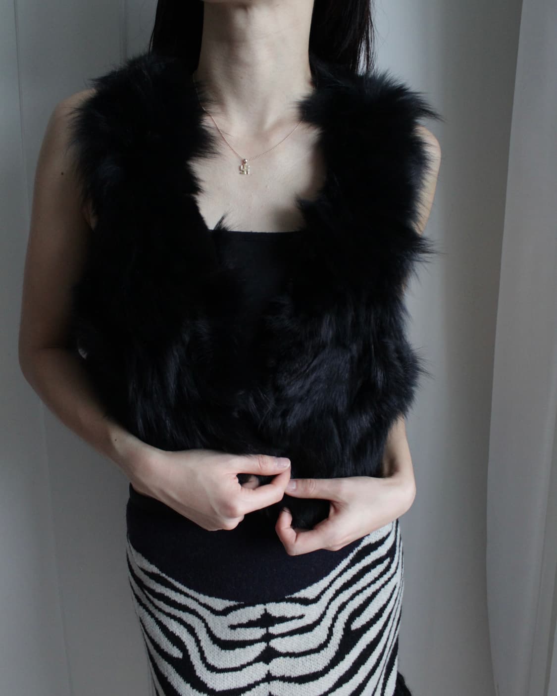 Fox fur vest 상품이미지1