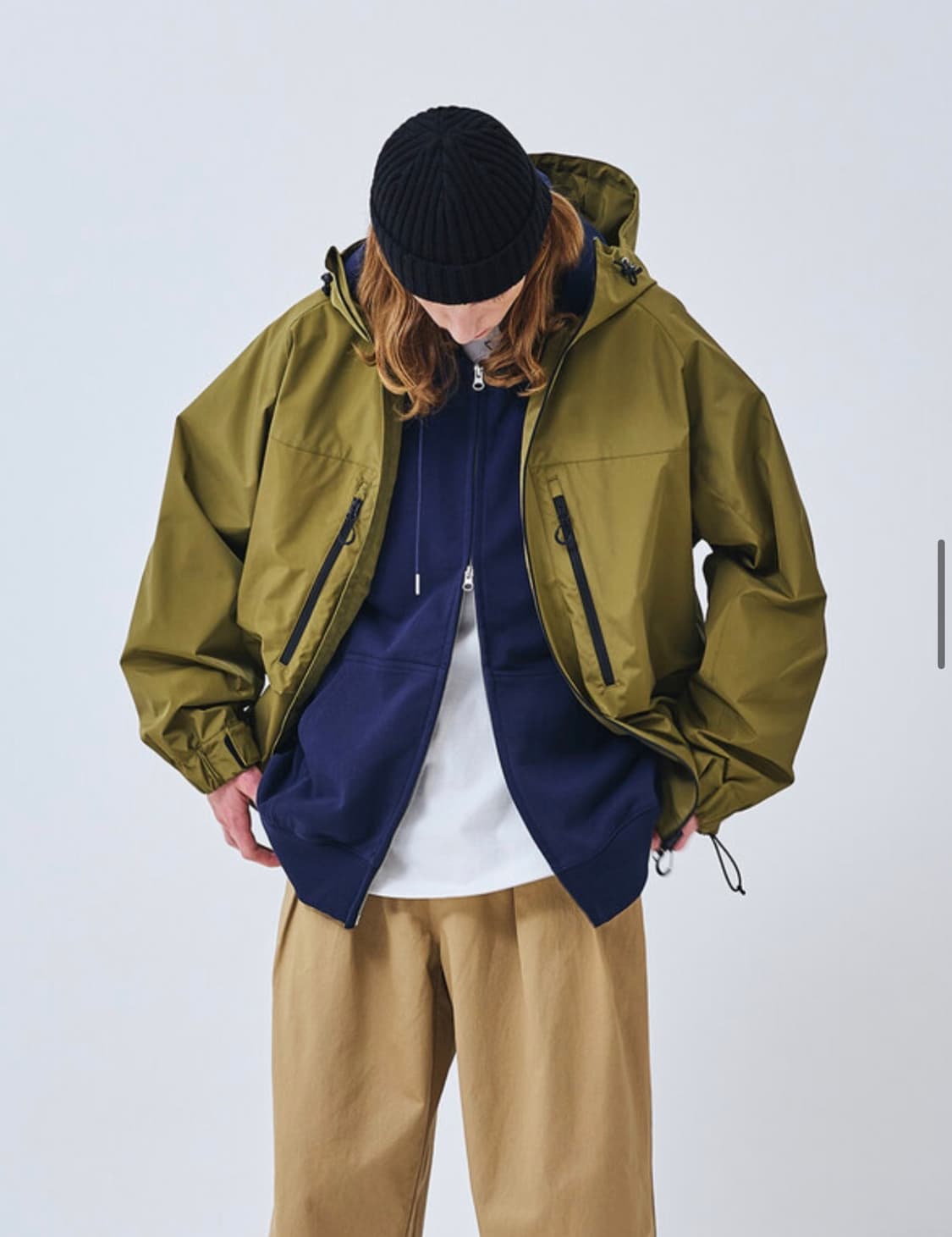 새상품(L)유니폼브릿지 후디드 트레이닝 자켓 올리브 상품이미지3