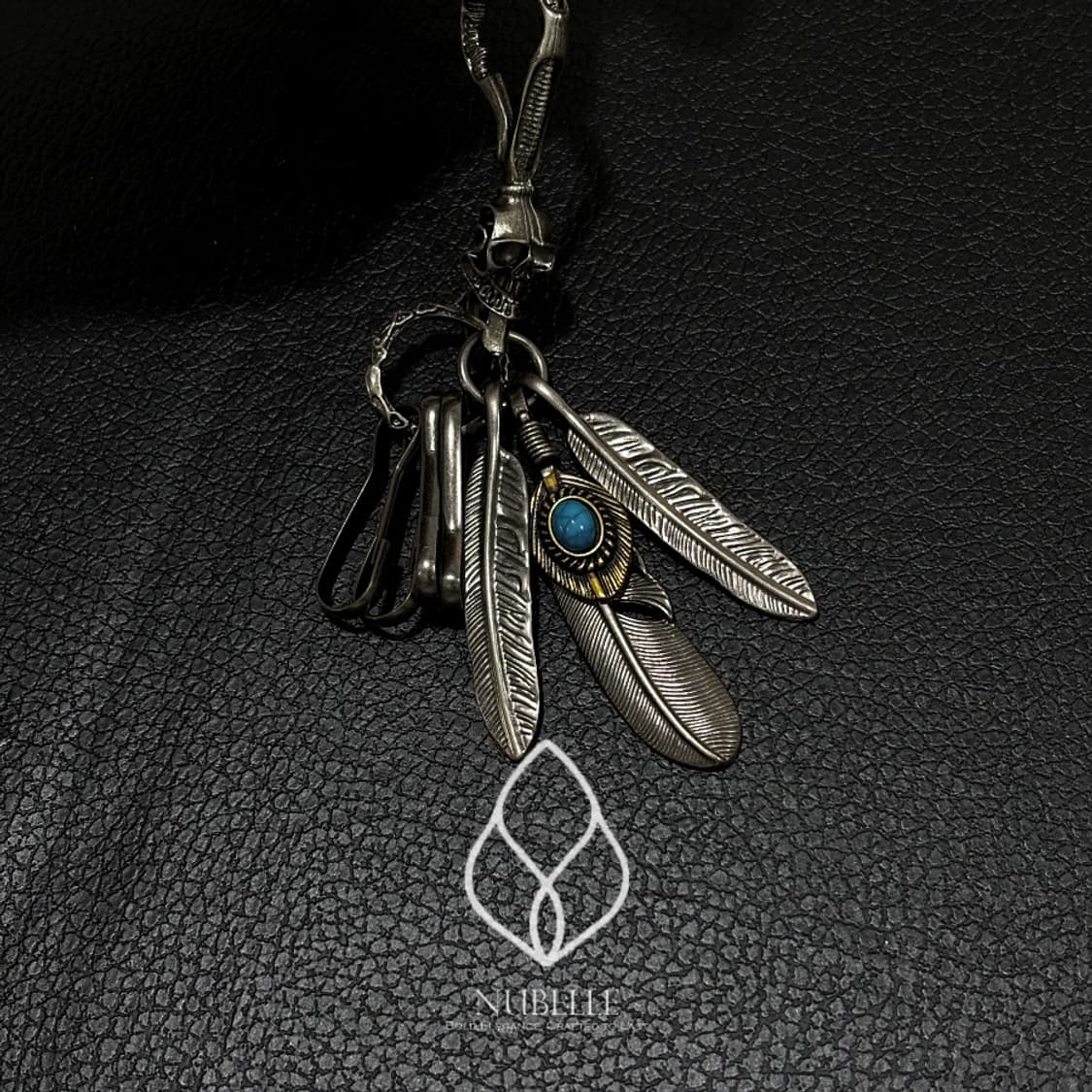 🌗 Turquoise feather keyring / 터키석 깃털 키링 상품이미지6
