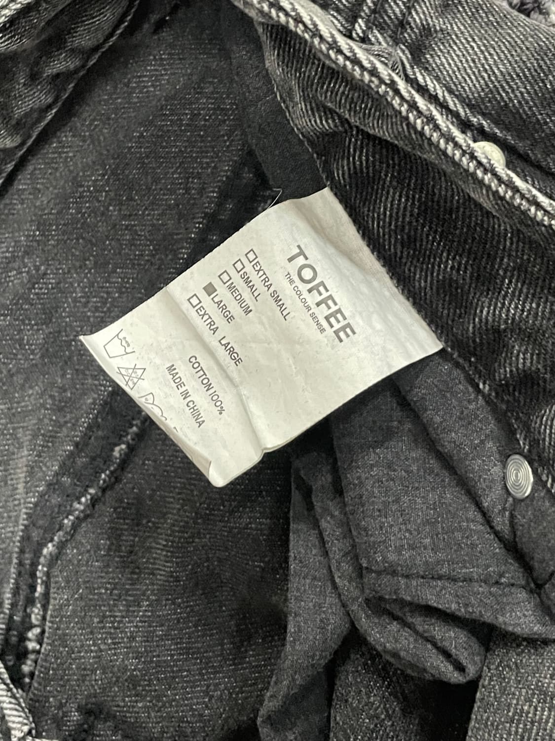 TOFFEE 블랙 데님 팬츠 L 상품이미지4