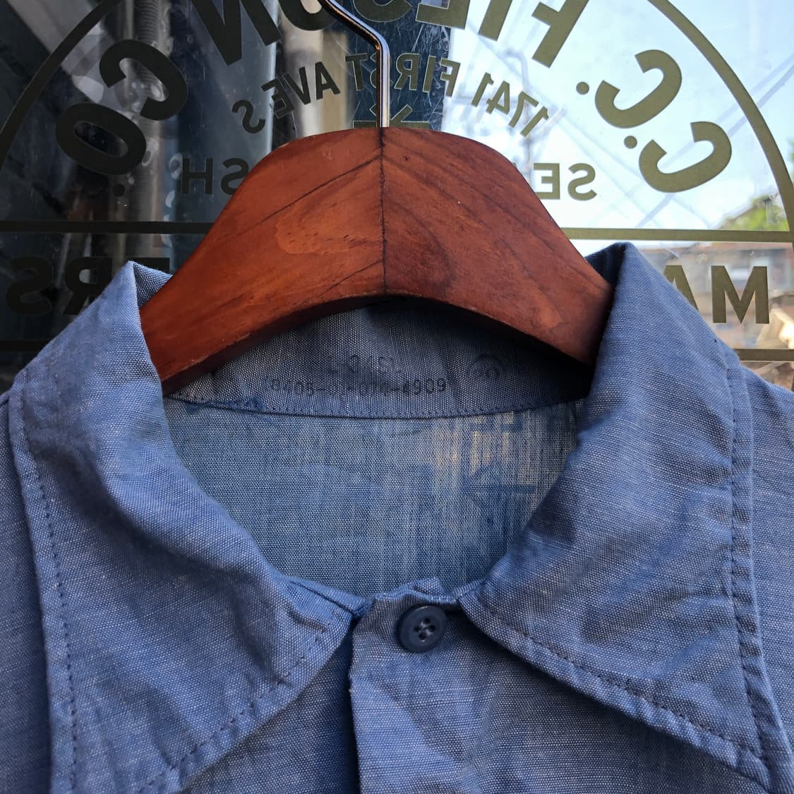 80s USN Chambray Shirt-L 상품이미지3