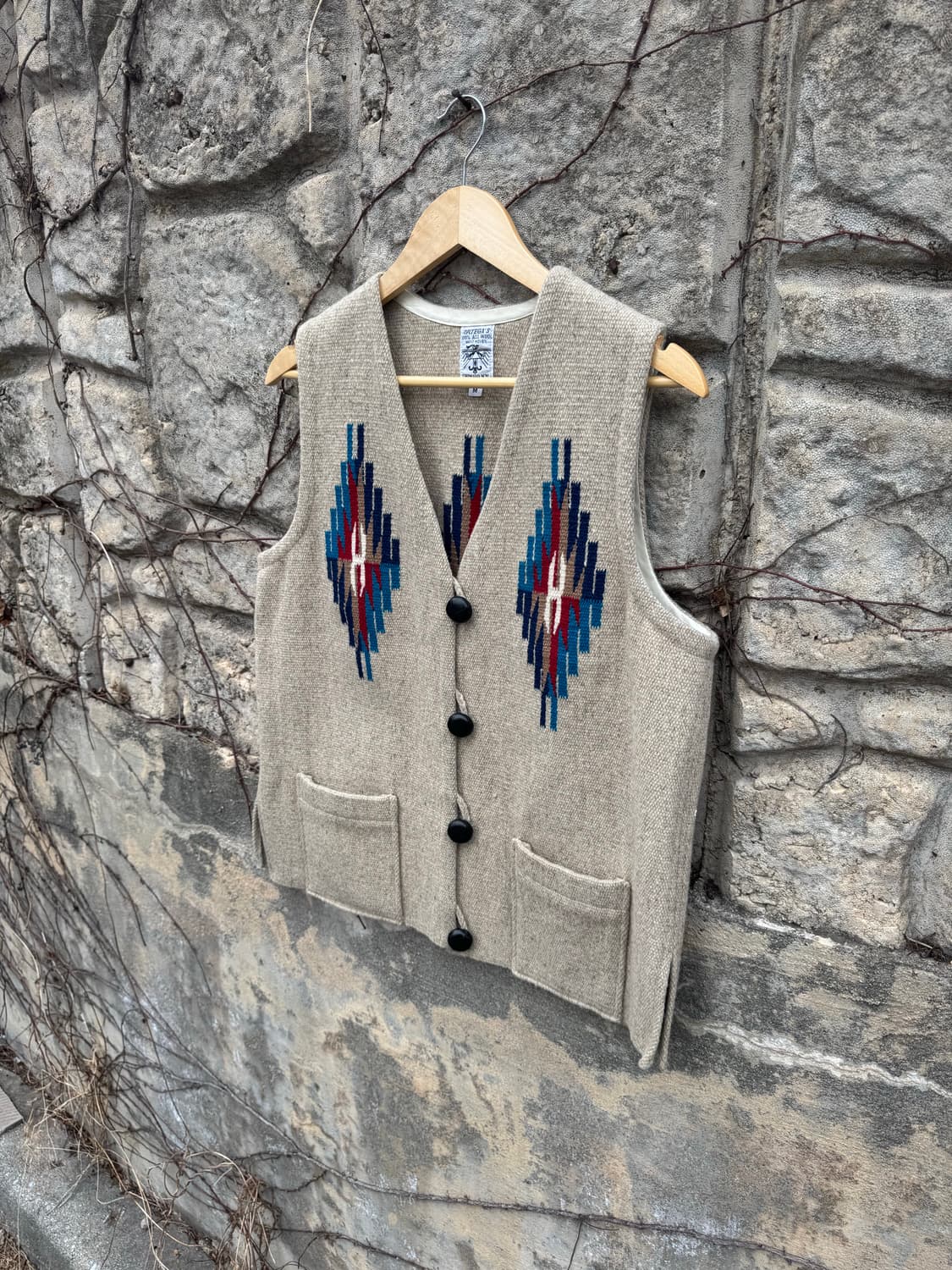 오르테가 핸드 우븐 울 네이티브 웨스턴 치마요 베스트 조끼 42 상품이미지3