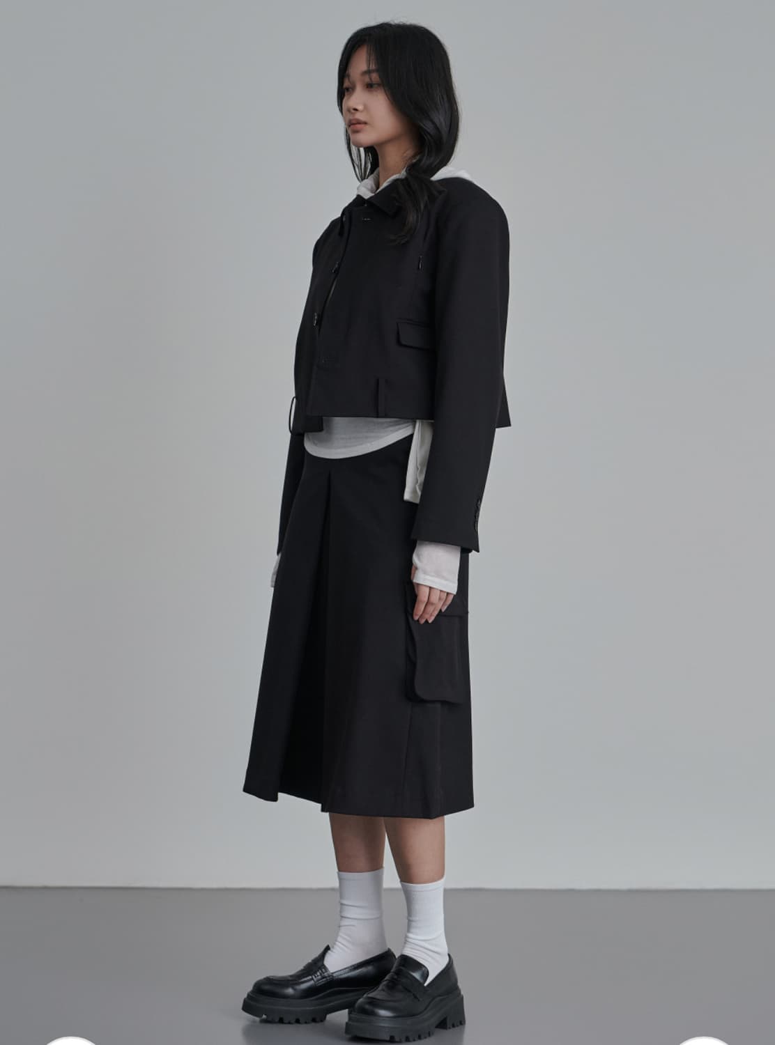 yiyae 울 드리프트 블루종 자켓 블랙 상품이미지1