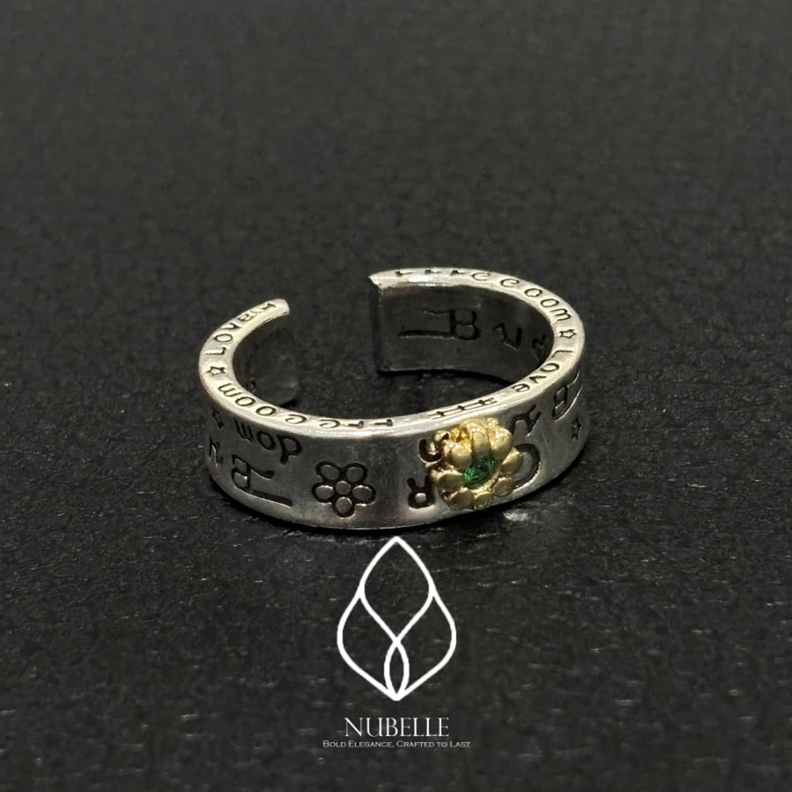 🌗 Drawing daisy ring / 앤틱 드로잉 데이지 반지 상품이미지6