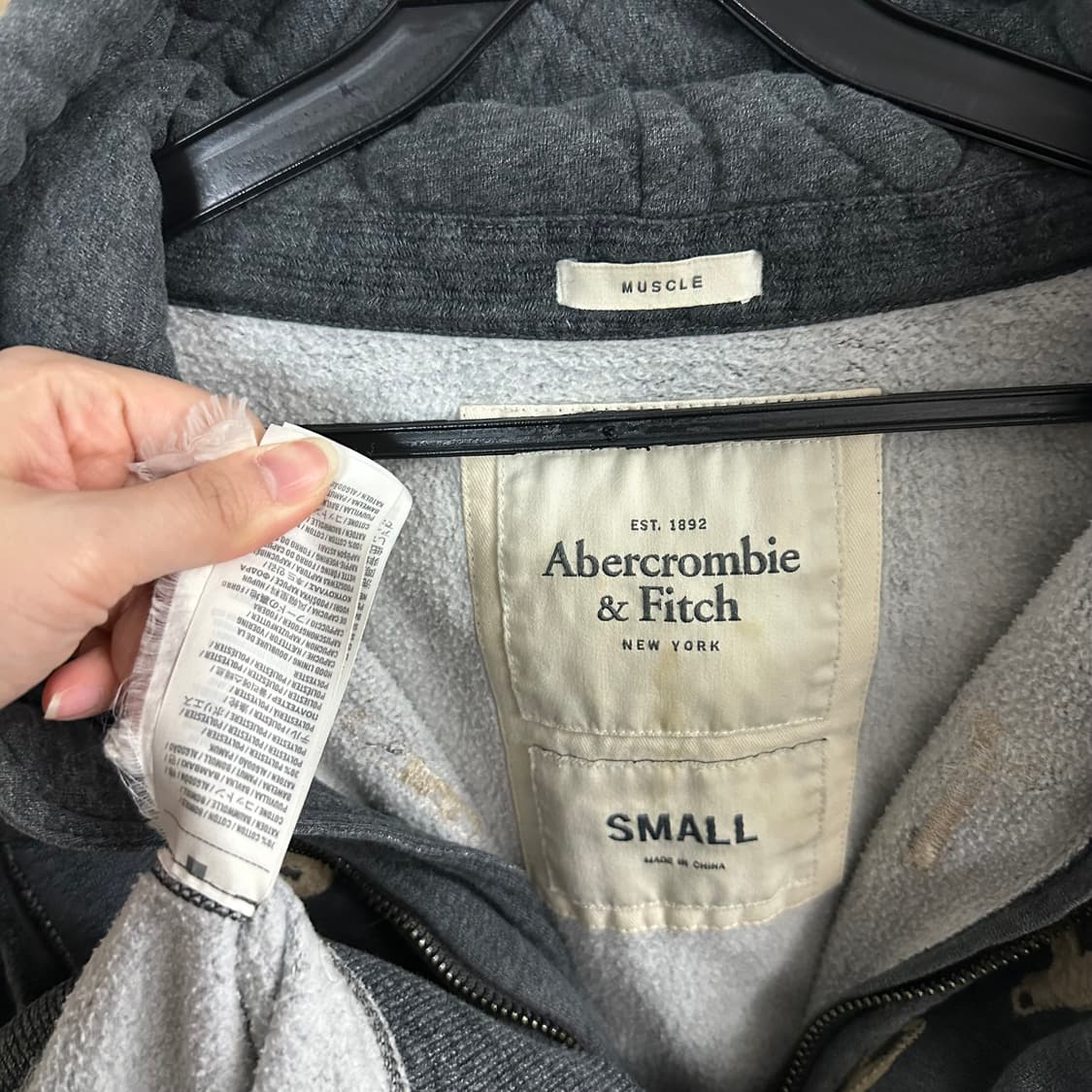 (M) 아베크롬비 차콜 후드집업 상품이미지5