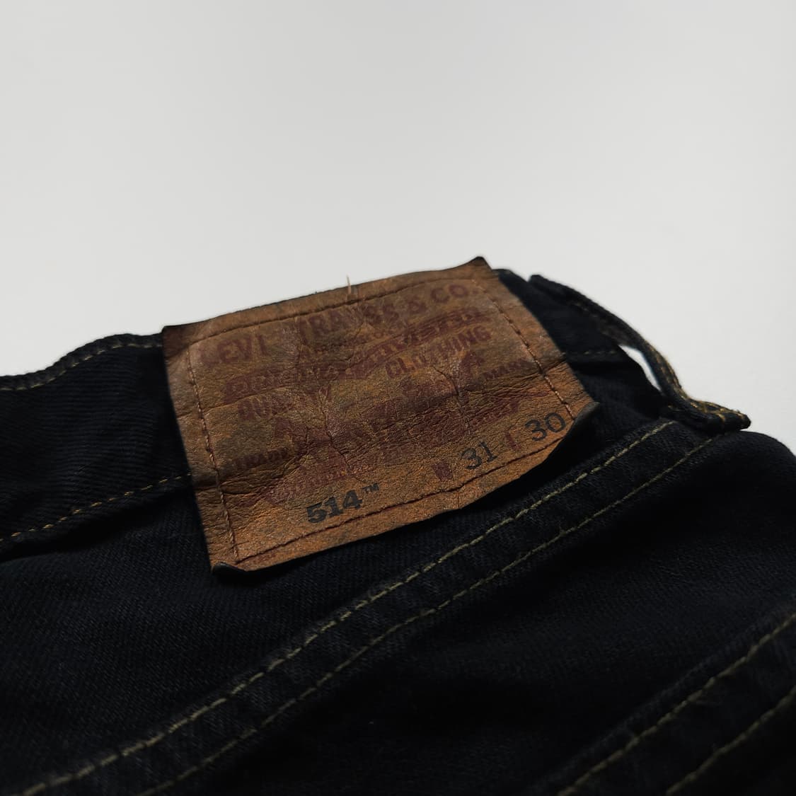 리바이스 514 아웃스티치 슬림 스트레이트 흑청 팬츠 (M) 상품이미지3