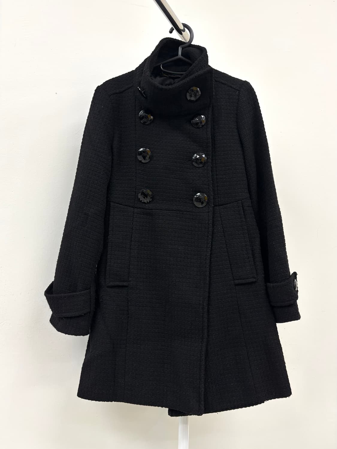 빈티지 블랙 더블 코트 상품이미지4