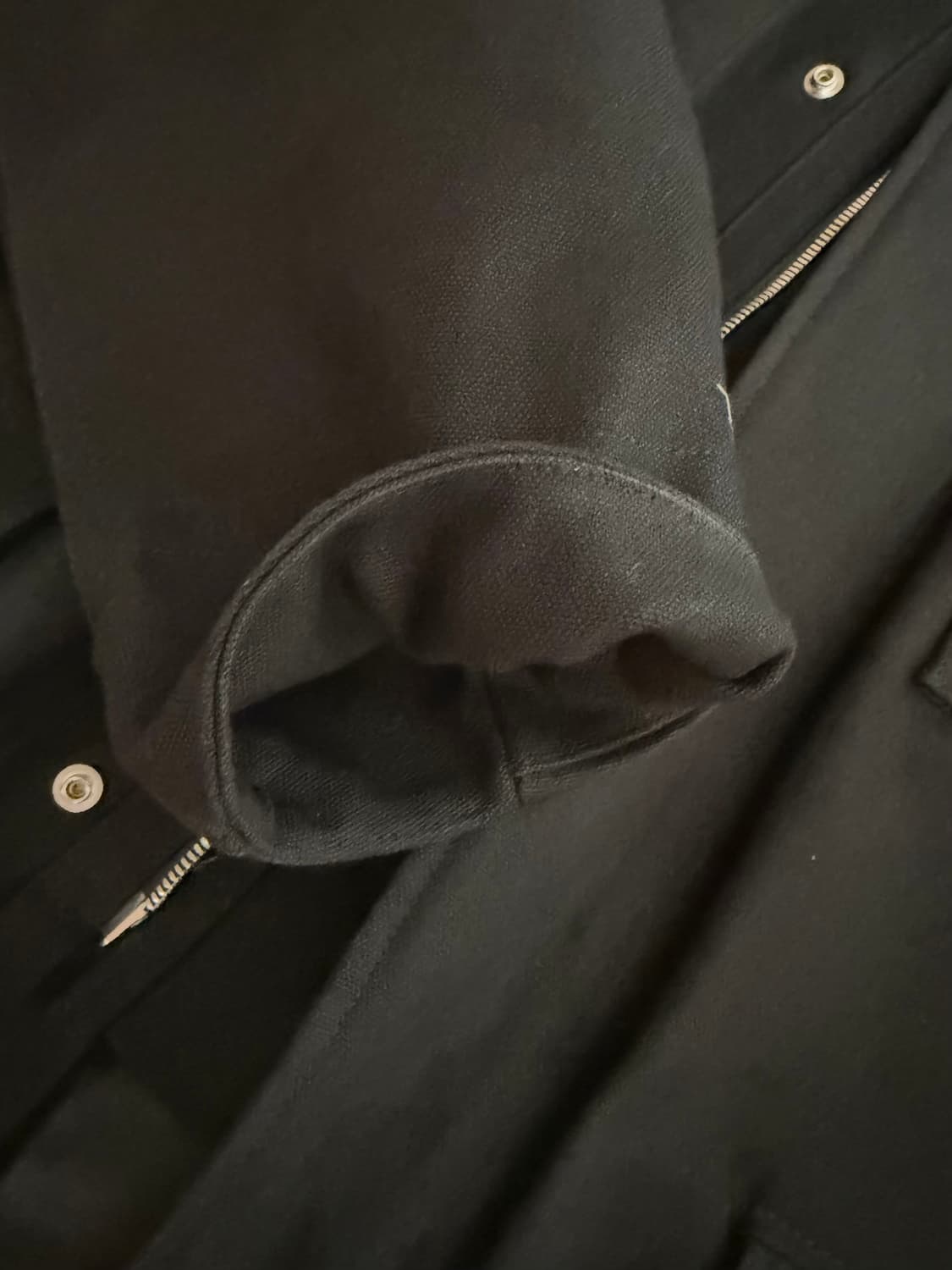 렉토 프렌치 빈티지 밀리터리 캔버스 자켓 블랙 M 상품이미지7