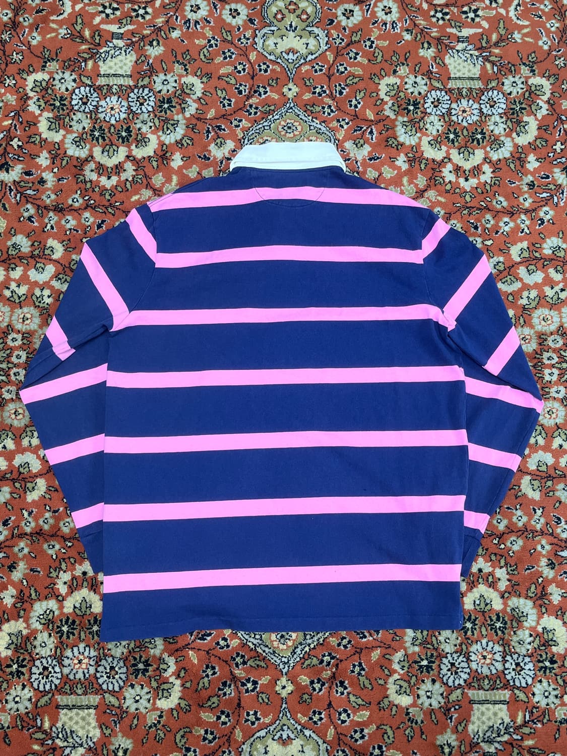 [L] 폴로랄프로렌 핑크 네이비 스트라이프 클래식핏 럭비티 상품이미지2