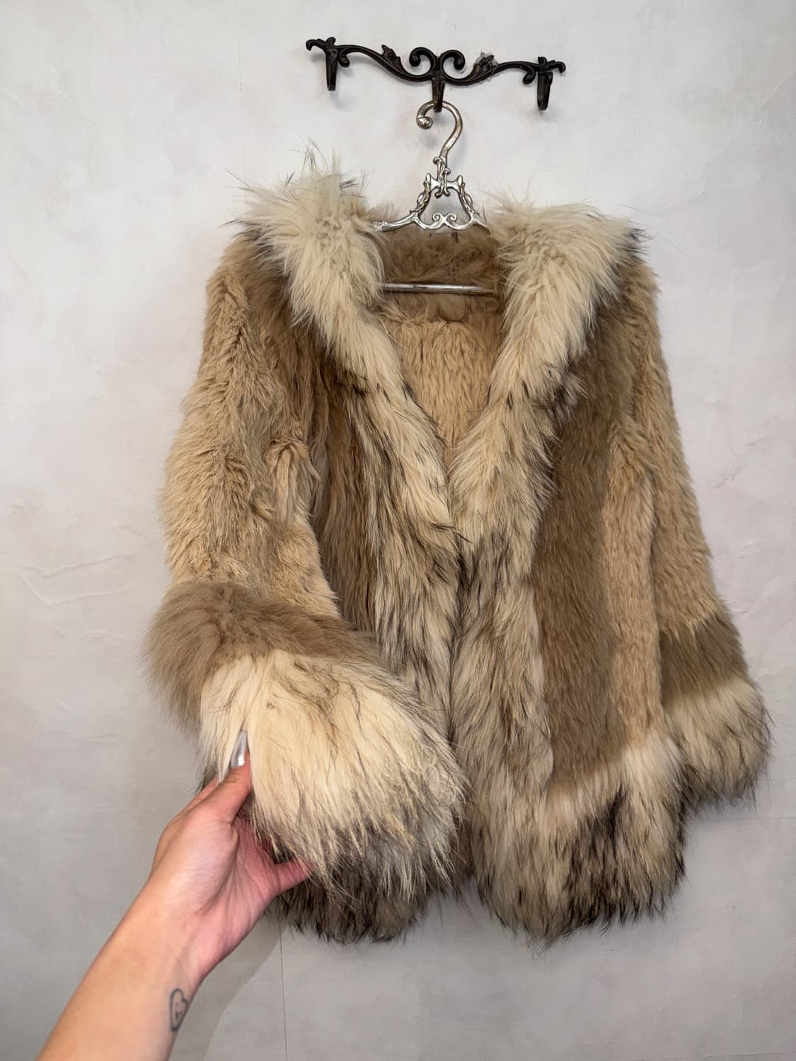 Mixed brown raccoon/fox/rabbit fur coat 상품이미지2