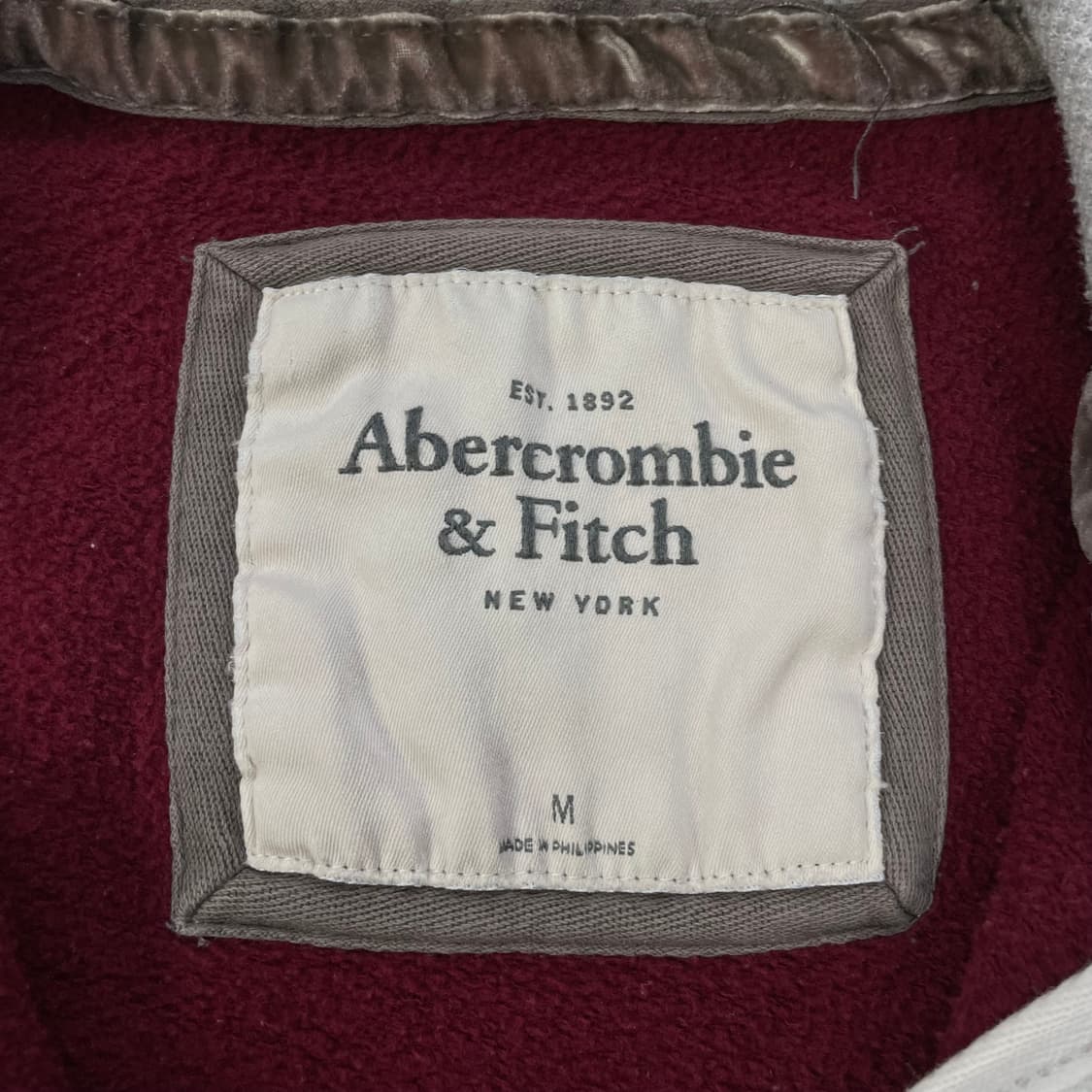 아베크롬비 피치 로고 후드집업 버건디 상품이미지3