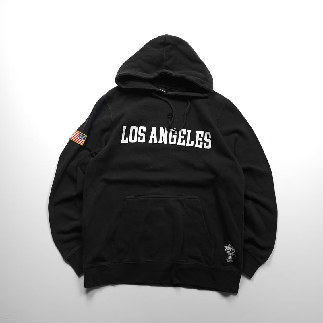 스투시 월드투어 로스 앤젤레스 성조기 후드 티셔츠 (M) 상품이미지1