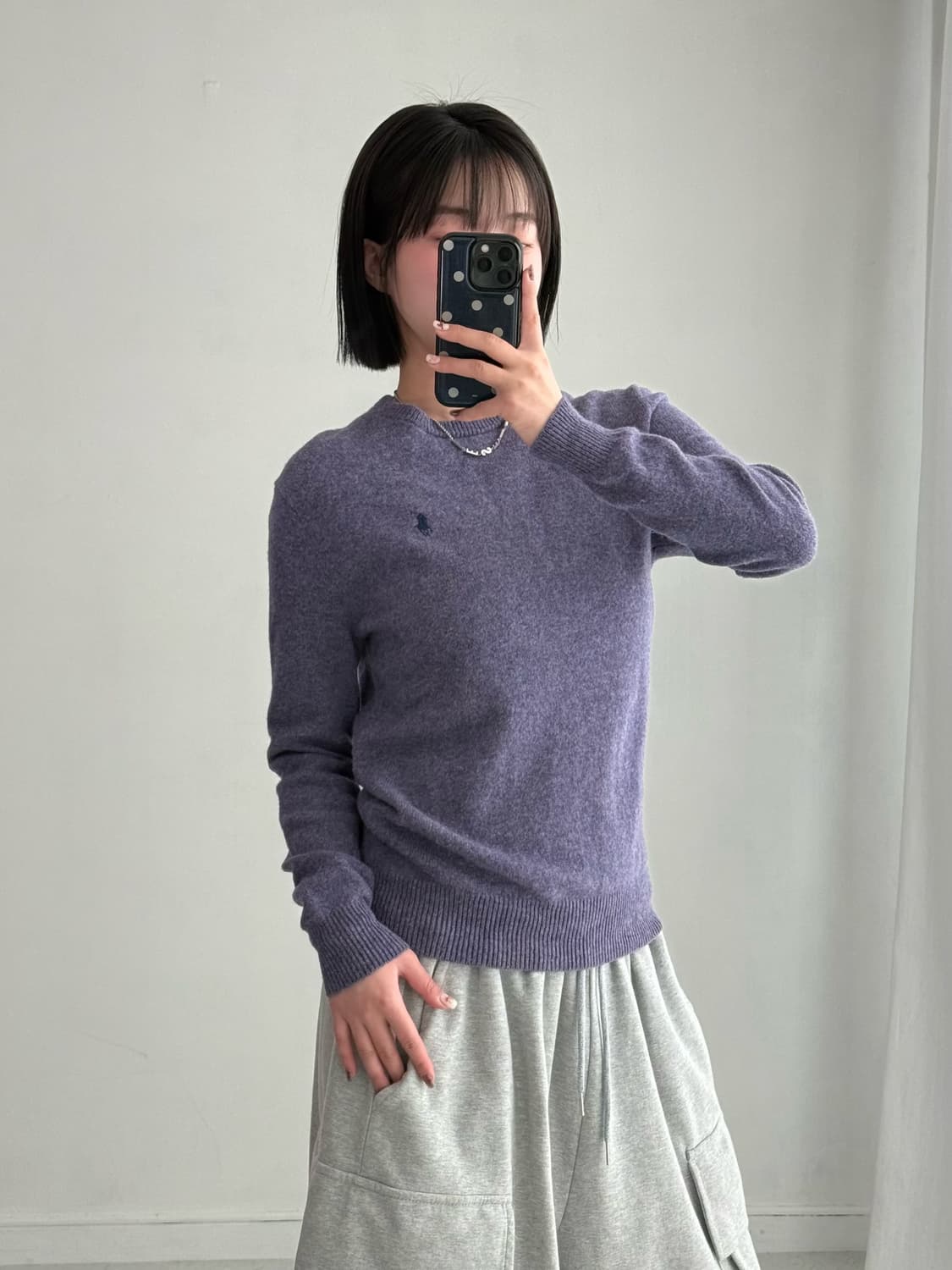 폴로 뮤트 퍼플 니트 상품이미지5