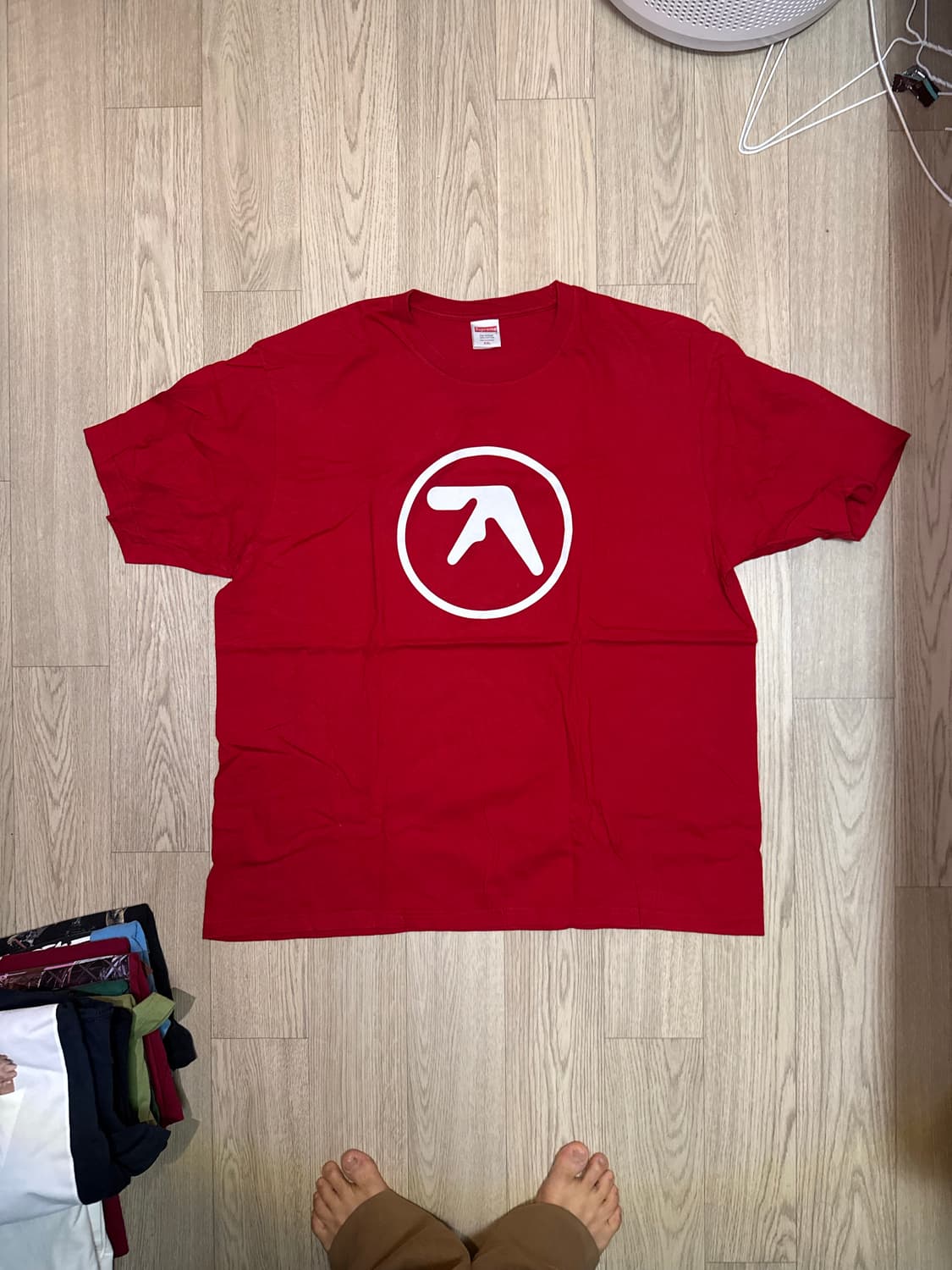 슈프림 에이펙스 트윈 로고 티셔츠 레드 상품이미지1