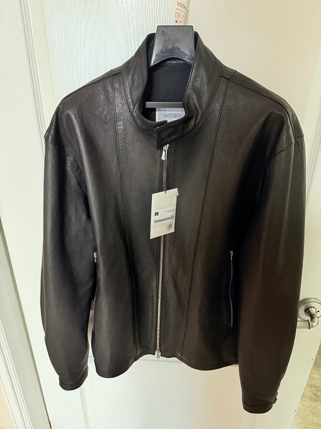 [4] 해칭룸 해링턴 레더 자켓 램스킨 블랙 상품이미지2