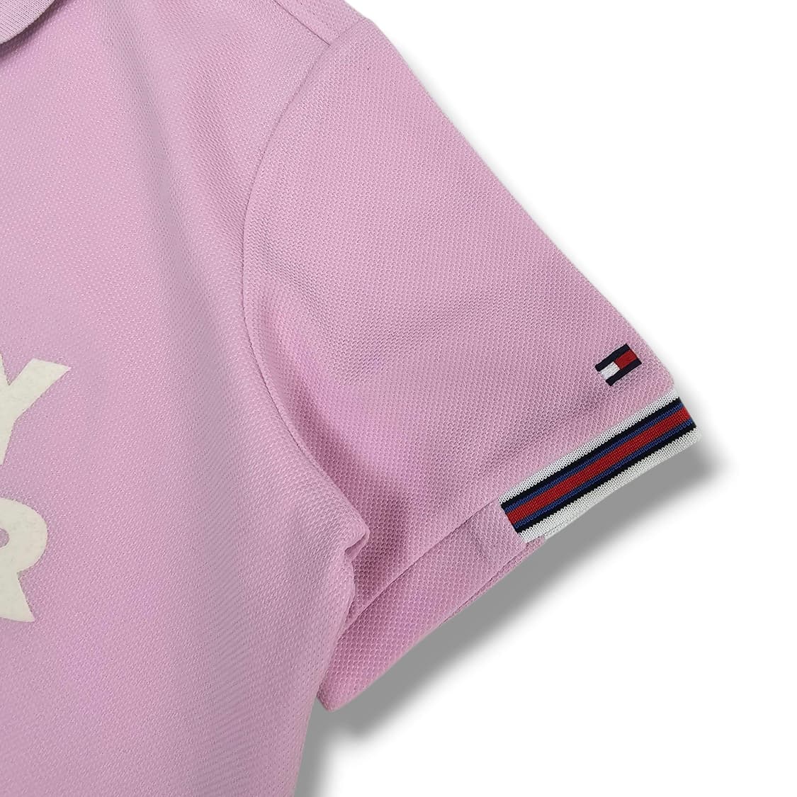 L TOMMY HILFIGER 타미힐피거 연핑크 반팔 카라 티셔츠 상품이미지3